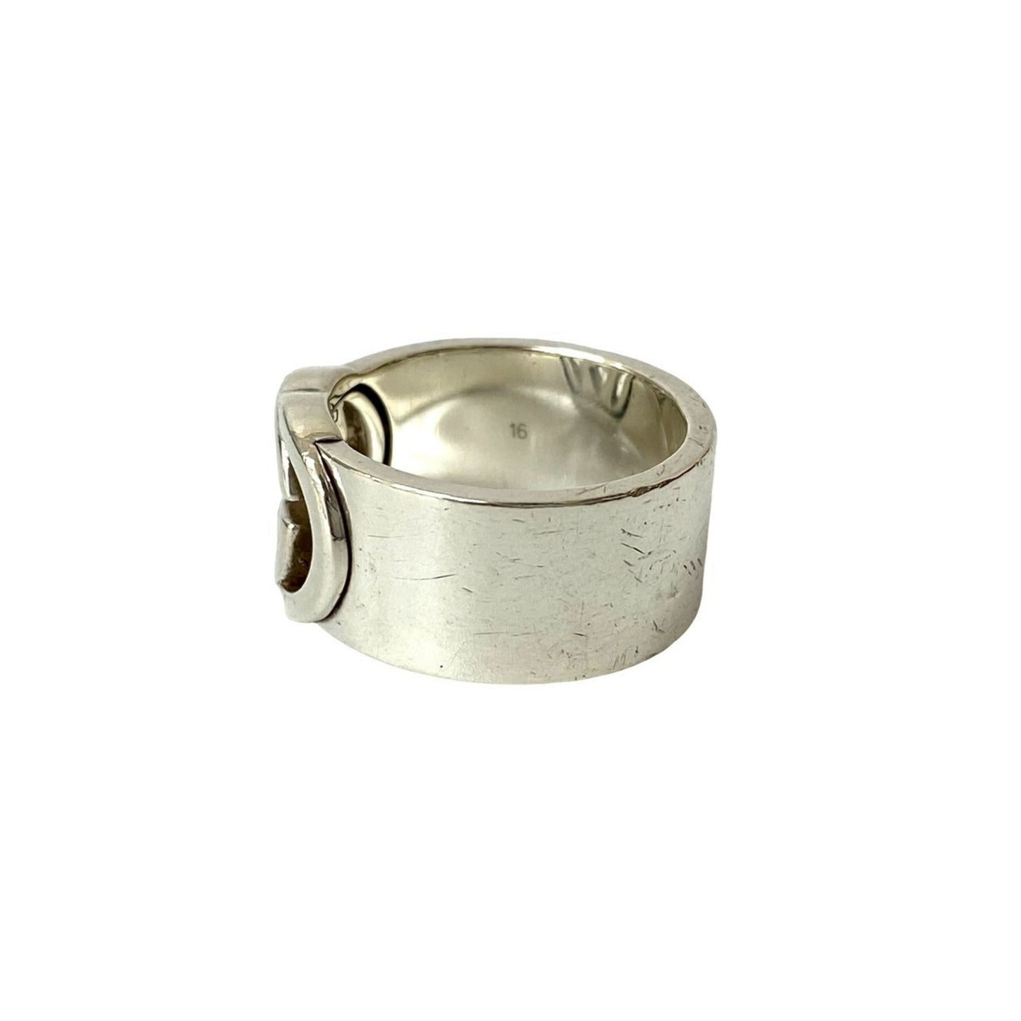GUCCI Interlocking Double G Ring, 925 Sterling Silver, Accessory for Men and Women, 102-2