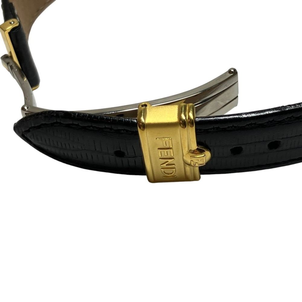 Fendi watch, total weight 41.2g, stainless steel, genuine leather strap, quartz movement, white dial, 2000G — Good