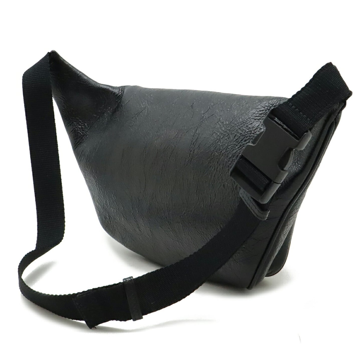 BALENCIAGA Exclusive Line Explorer Belt Bag/Waist Pouch/Body Bag in Black Leather (529550)