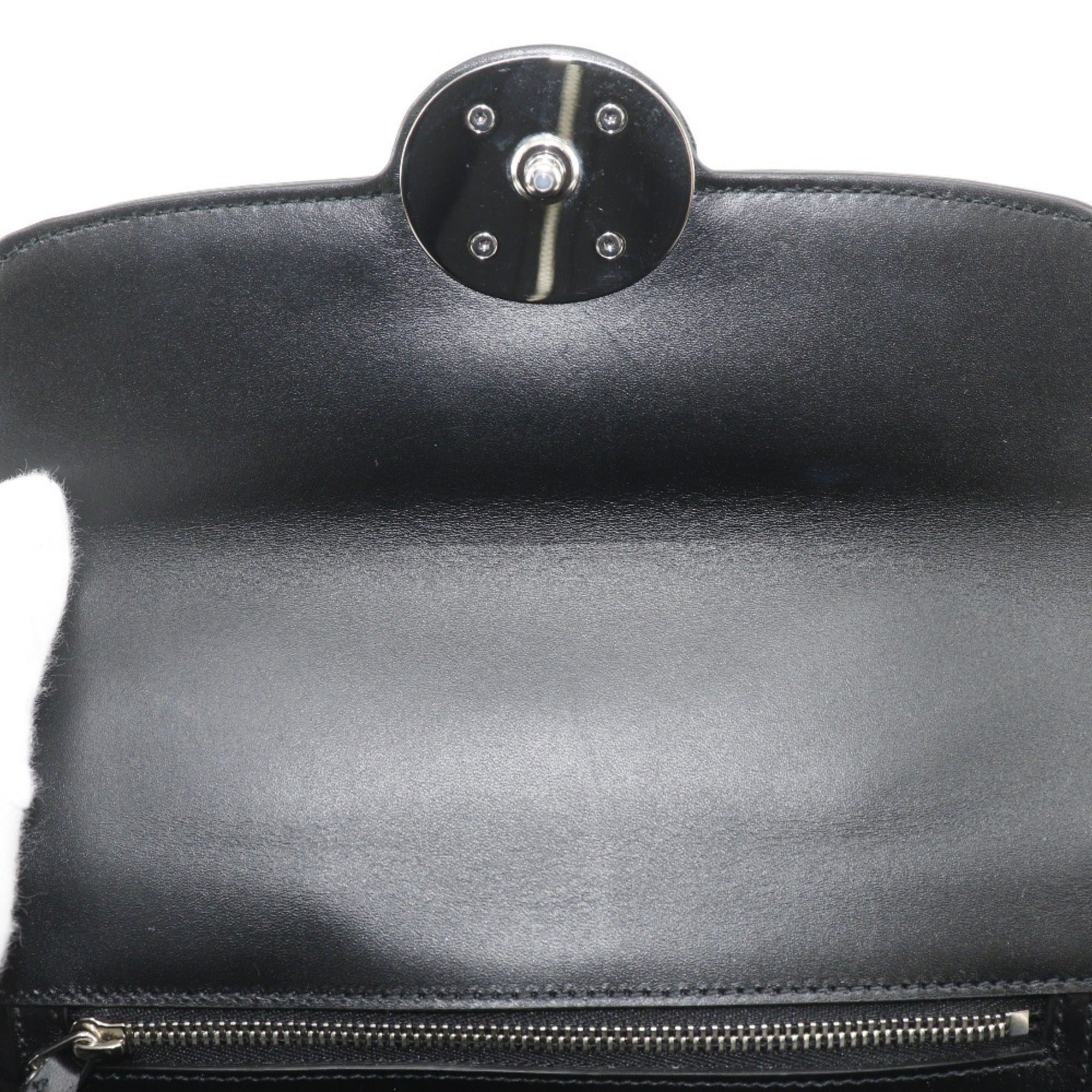 Gucci Petit GG Shoulder Bag, Double G, 2-Way, 739722, Leather, Black, Flap, GG, Women's — Like New