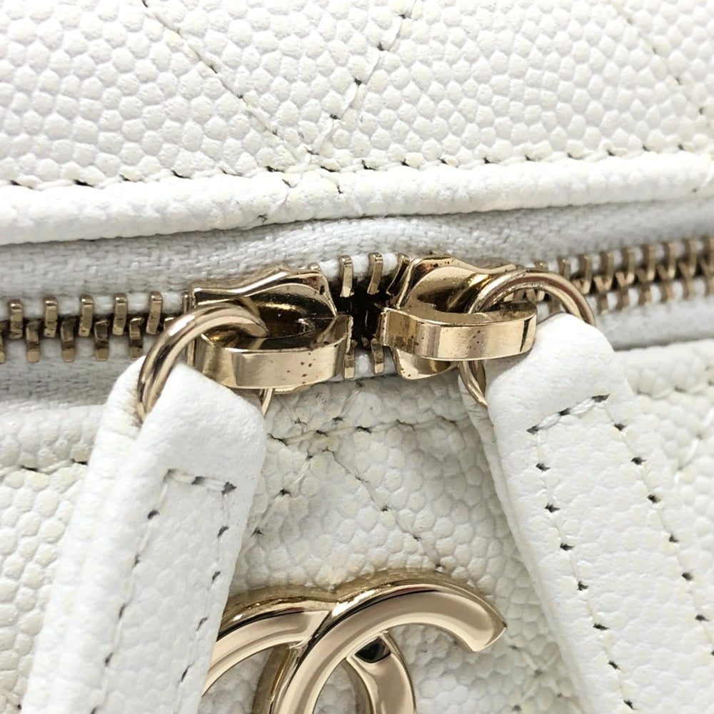 CHANEL AS3171 Coco Mark CC Vanity Bag Chain Handbag Shoulder Caviar Skin Women's White — New - Store Return