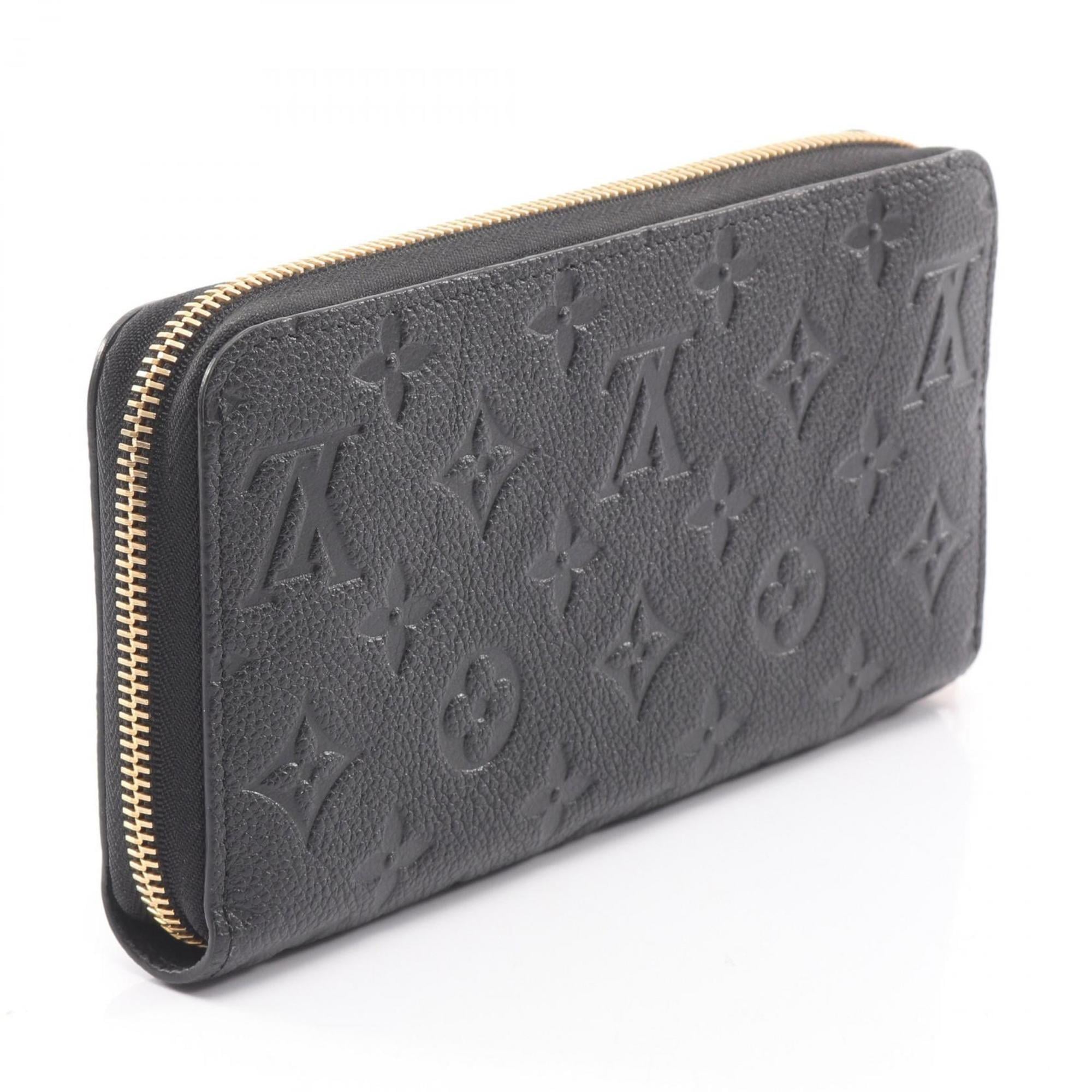 Louis Vuitton Zippy Wallet, Monogram Empreinte Leather, Round Long Women's, Black, M61864