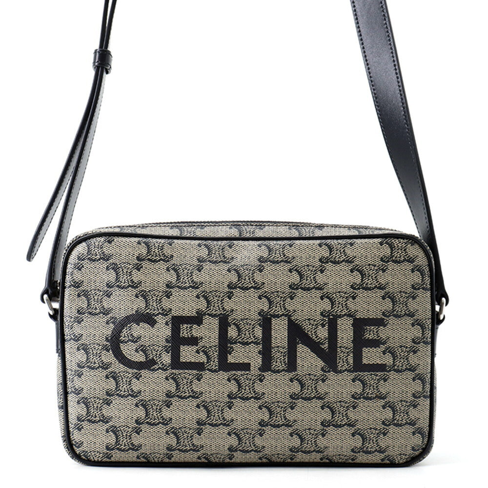 Celine Triomphe Horizontal Medium Shoulder Bag, Handbag 194502, Black — Like New
