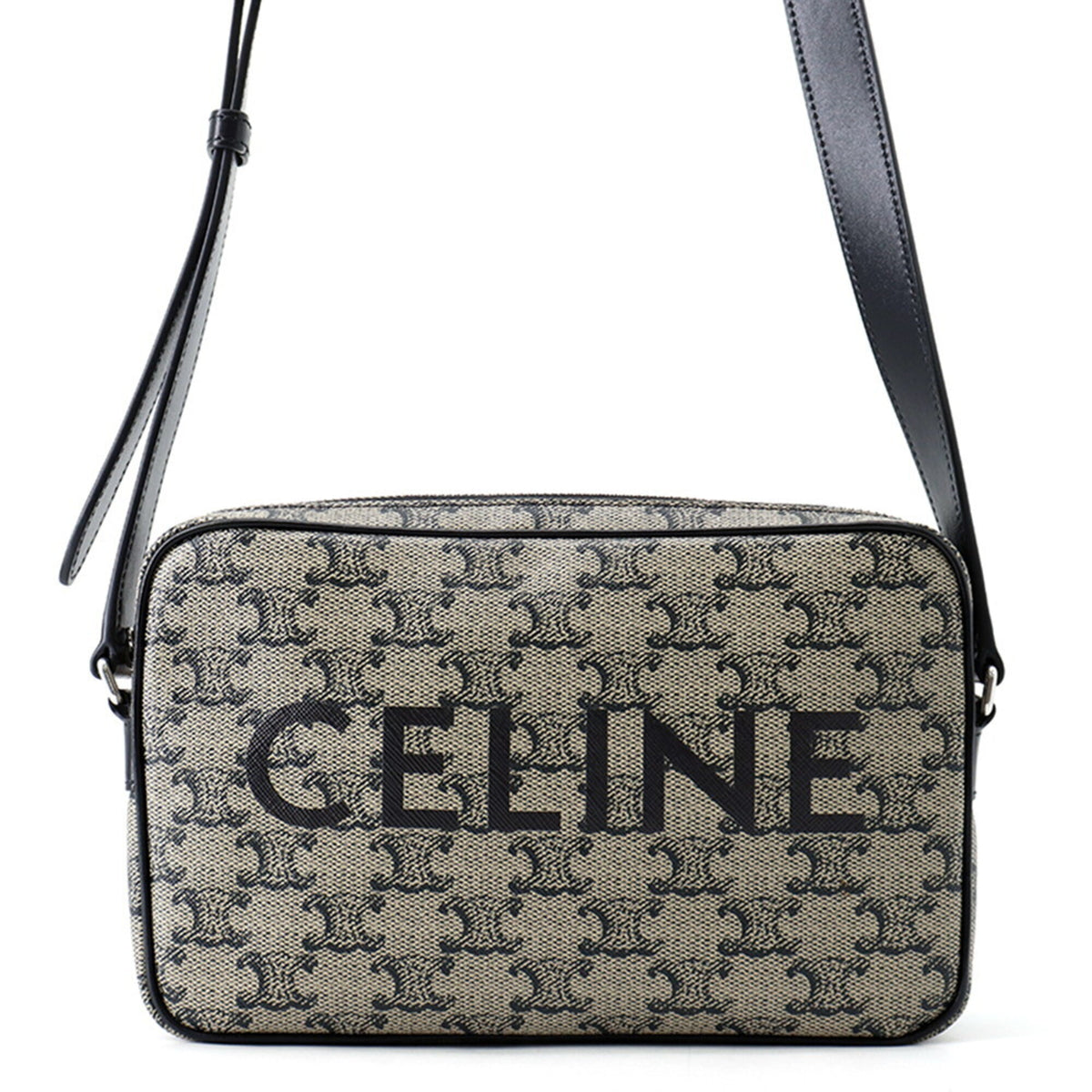Celine Triomphe Horizontal Medium Shoulder Bag, Handbag 194502, Black — Like New