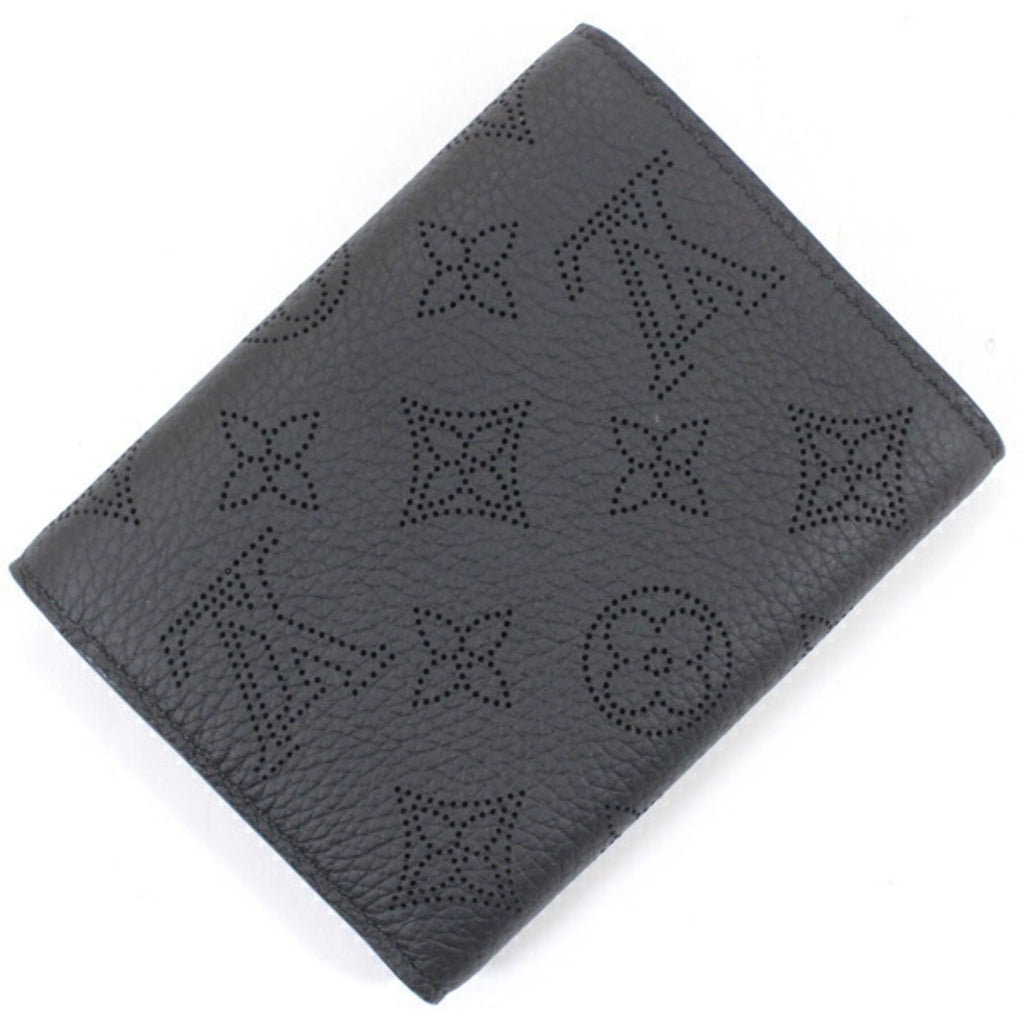 Louis Vuitton Victorine Mahina Tri-fold Wallet in Leather, M82679, Black, Women's, LOUIS VUITTON KM3169