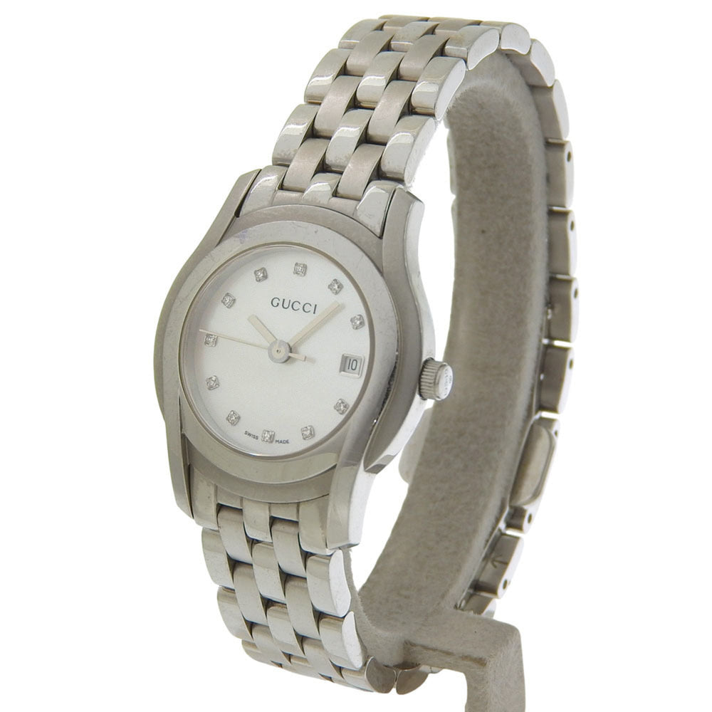 Gucci 5500L Stainless Steel Quartz Analog Watch with White Mother-of-Pearl Dial for Women — Good
