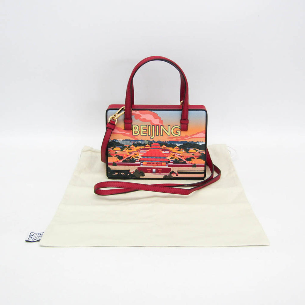 Loewe POSTAL Small Bag BEIJIN 309.37.W85 Women's Leather Handbag,Shoulder Bag Orange,Red Color — Like New