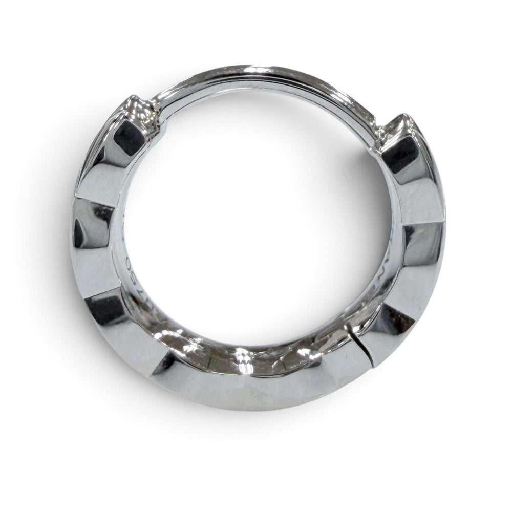 CHANEL J12687 Coco Crush Collection Single Mini Hoop Earrings AU750 (WG) White Gold, Weight 1.72g, Women's — Like New