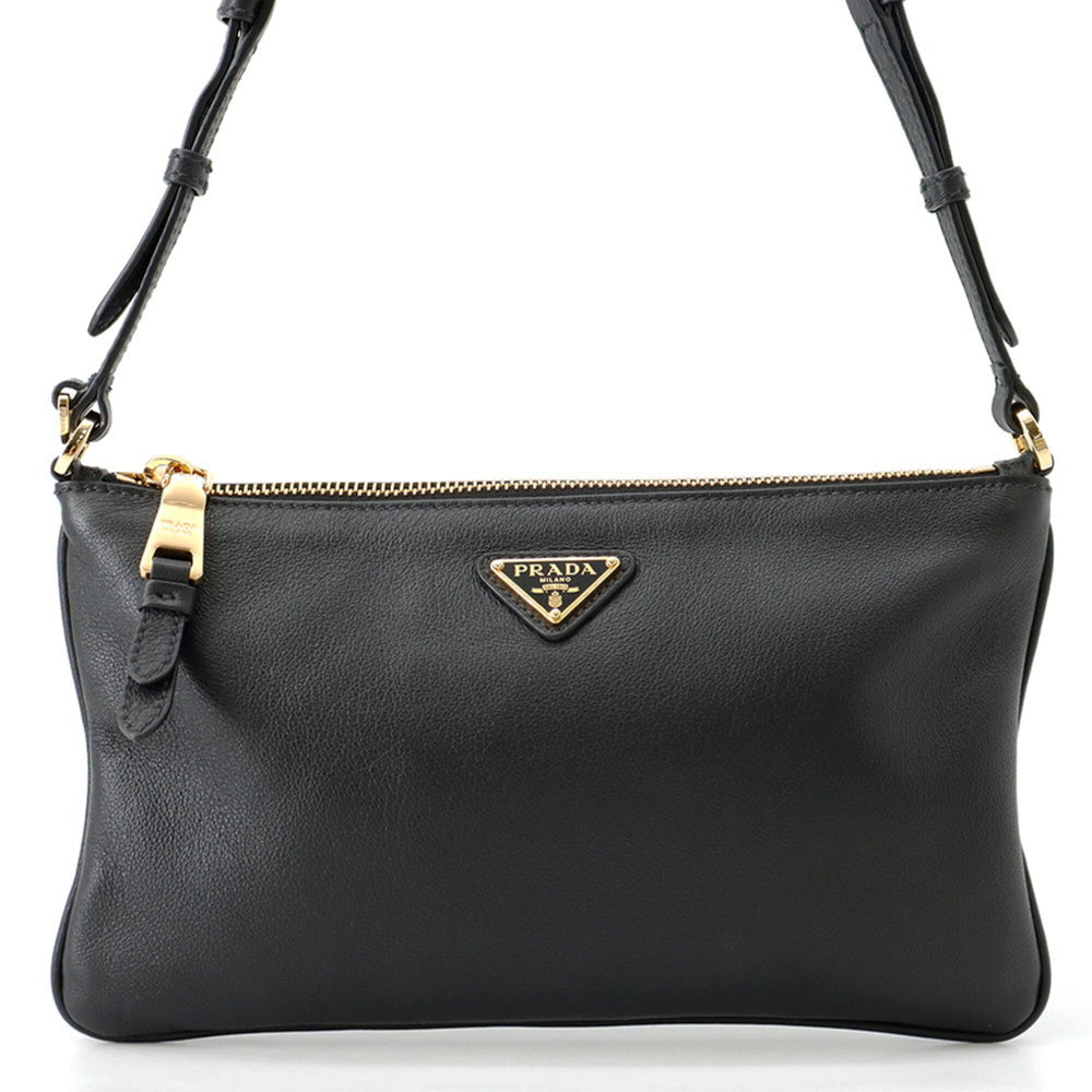 Prada Shoulder Bag Triangle Leather 1BC238 PRADA Handbag — Like New