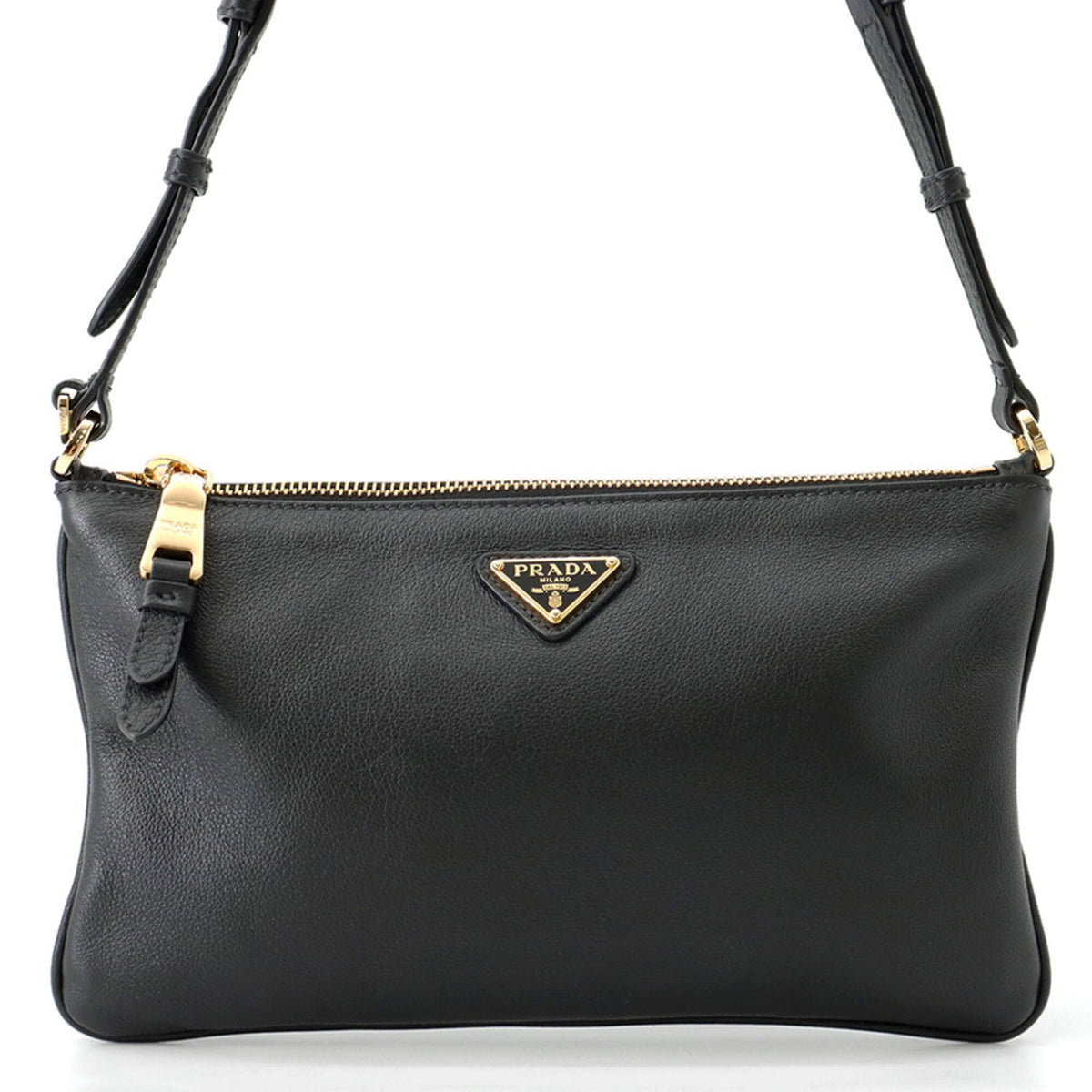Prada Shoulder Bag Triangle Leather 1BC238 PRADA Handbag — Like New
