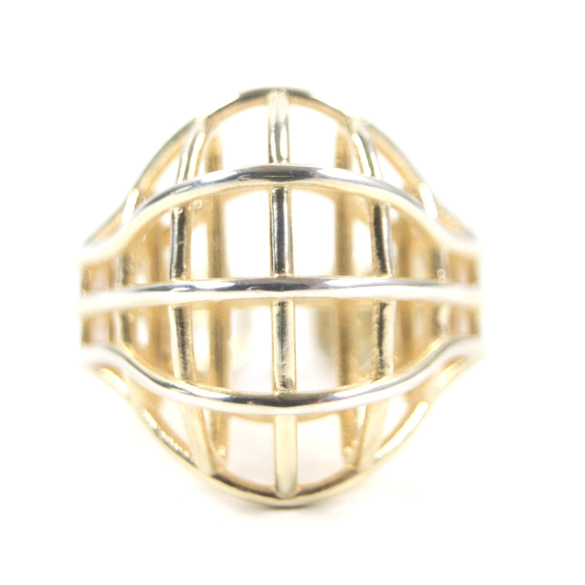 BOTTEGA VENETA 707858 3D Wire Ring, AG925 Gold, Size 13, Includes Box and Dust Bag, Weight 6.58g, Men's — Like New