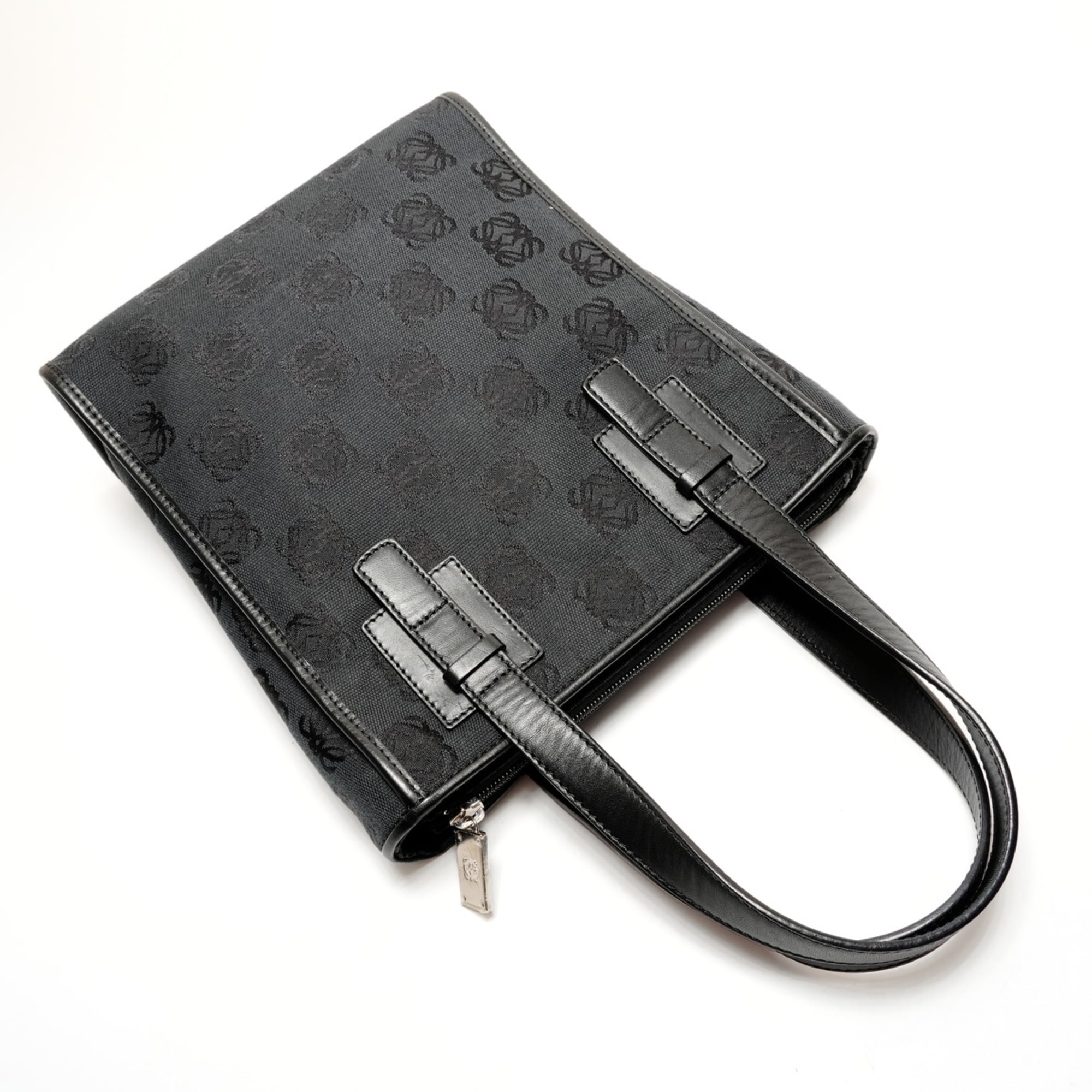 LOEWE Canvas Anagram Repeat Handbag in Black