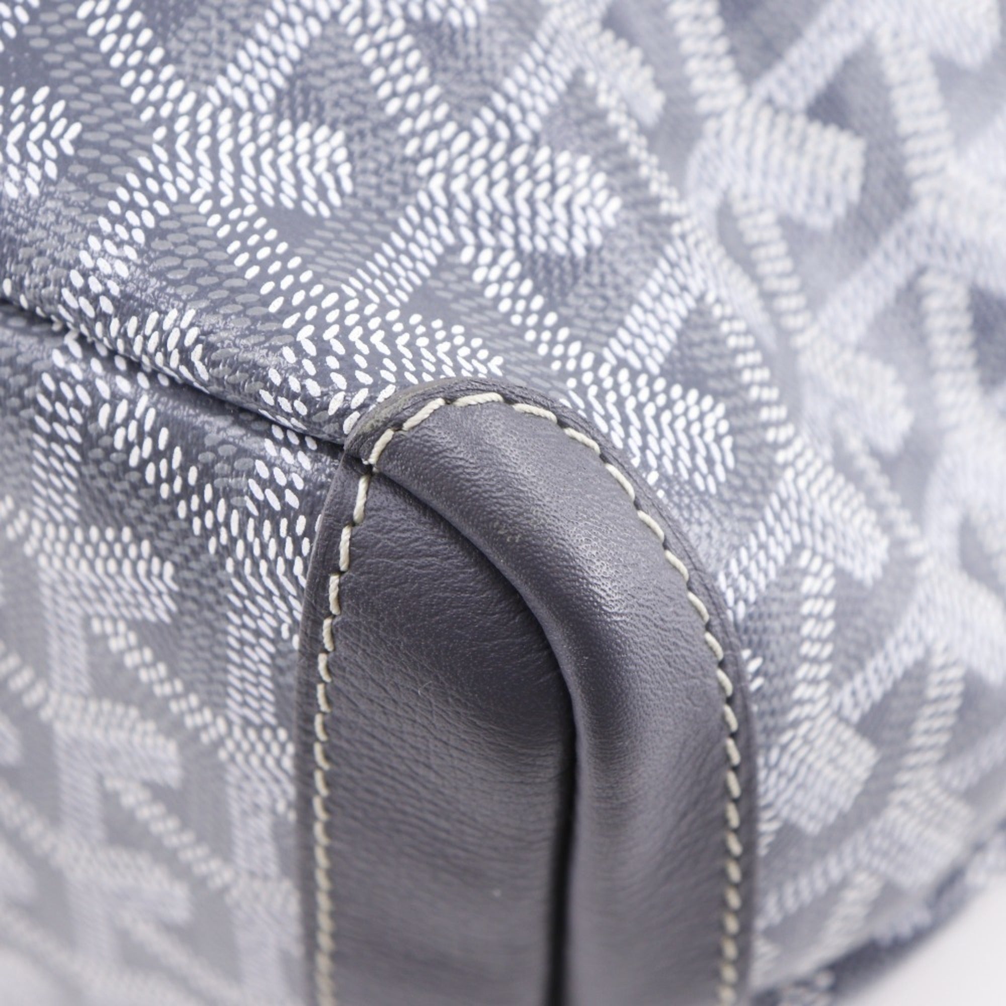 Goyard Artois PM Tote Bag, PVC and Calfskin, Gris Gray, A4 Size, Unisex