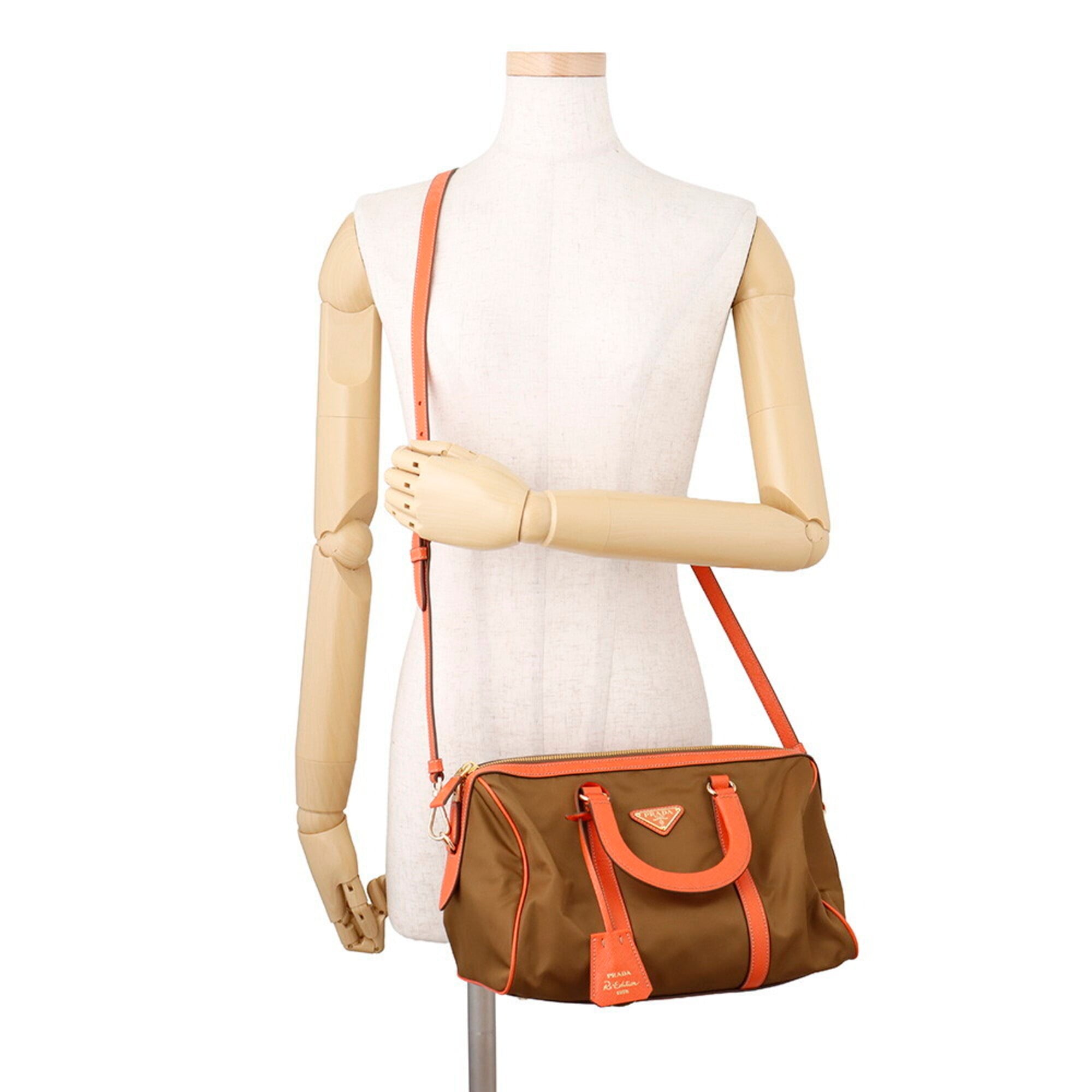 Prada Triangle Handbag, Nylon Leather, PRADA 2-way Shoulder Bag — Like New