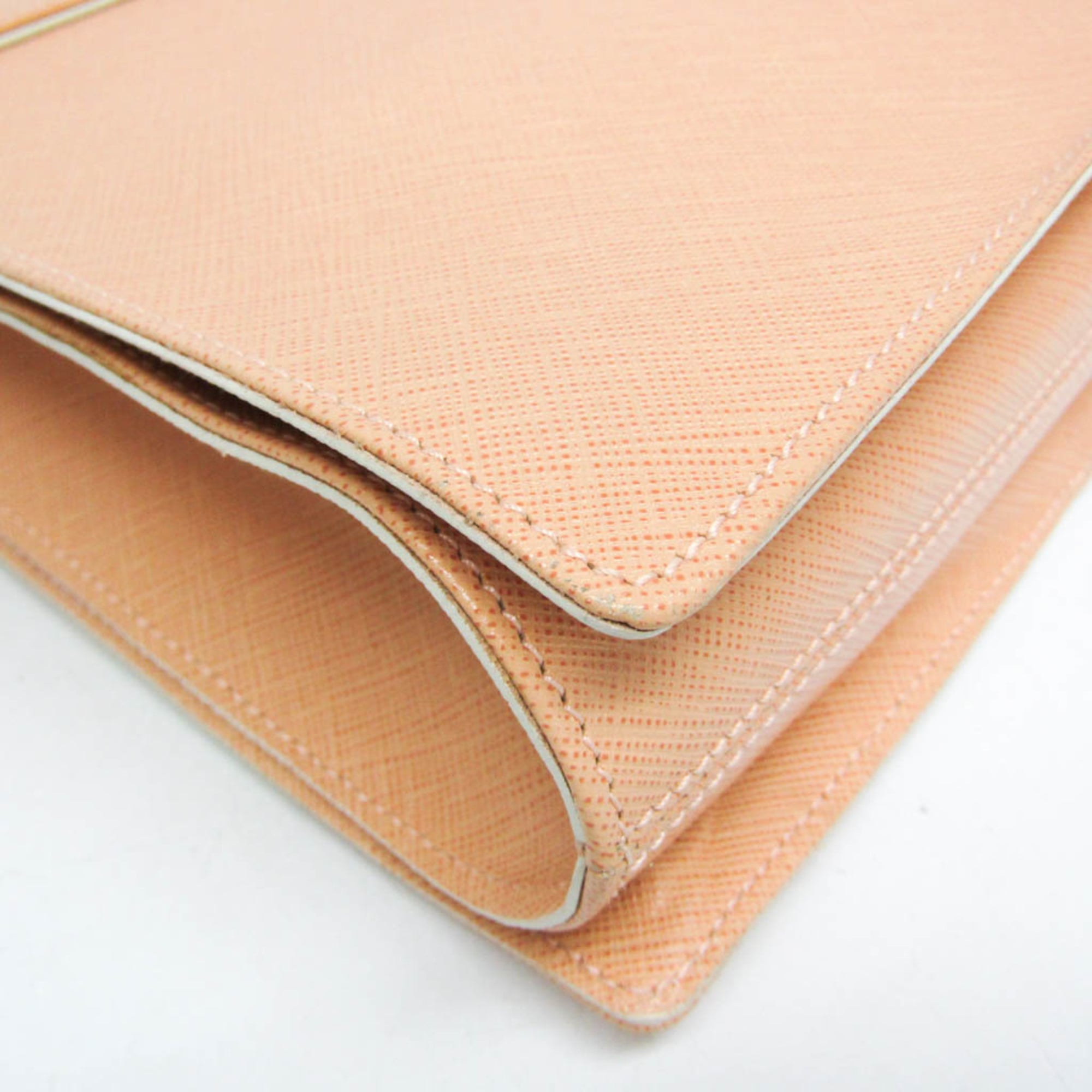 Salvatore Ferragamo Gancini Vara Ribbon Handle BW-21 6852 Women's Leather Handbag,Shoulder Bag Pale Orange