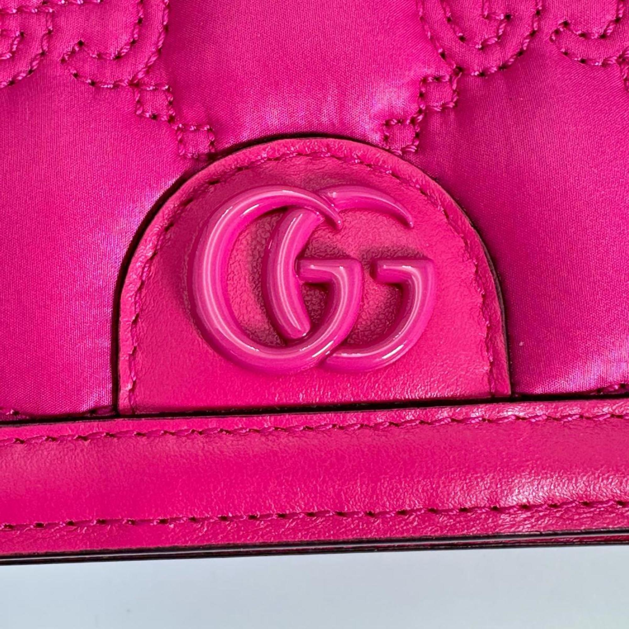 GUCCI Handbag 2WAY Bag GG Mini Matelasse Nylon Pink — Like New