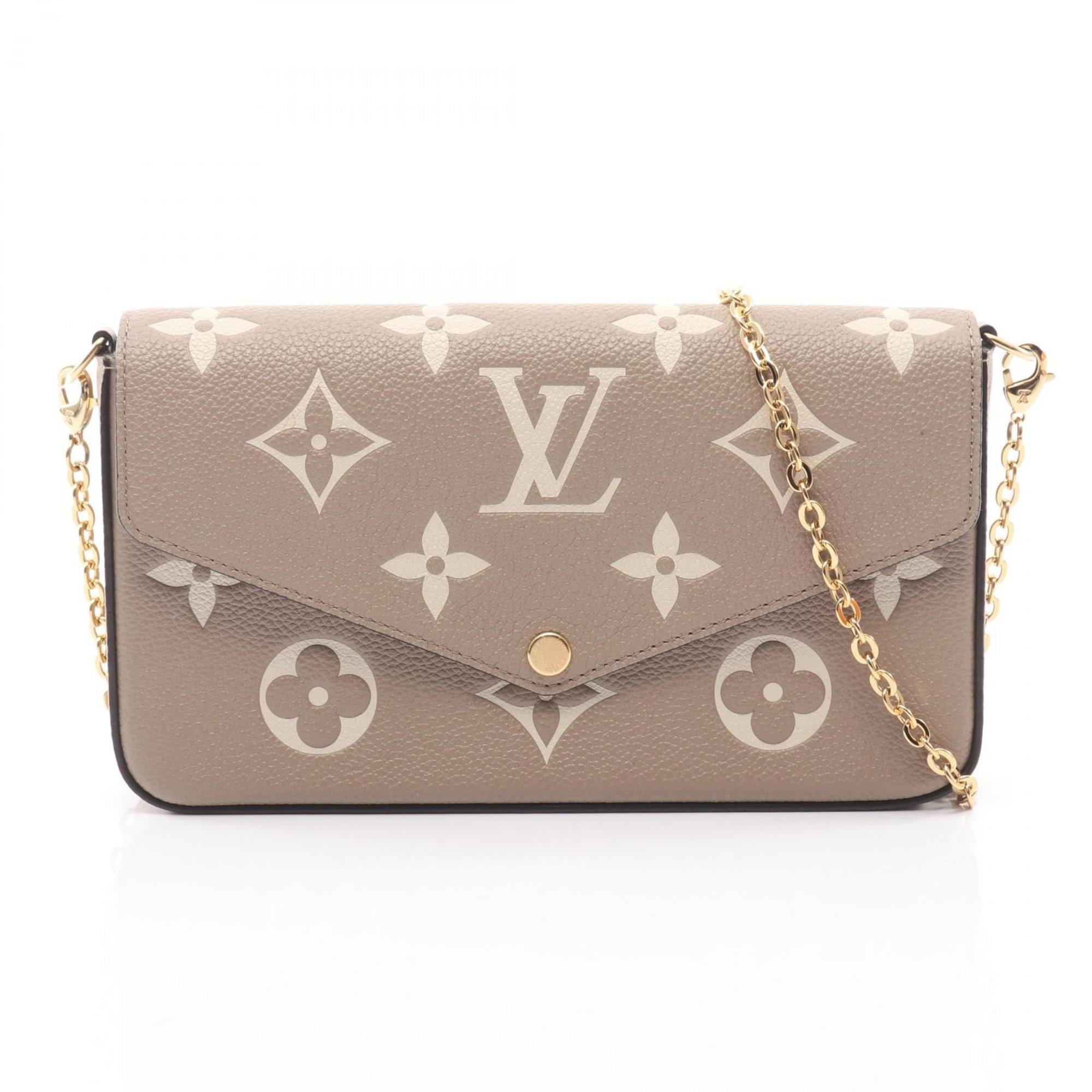 Louis Vuitton Felicie Pochette Shoulder Bag in Monogram Empreinte Leather, Beige, M69977