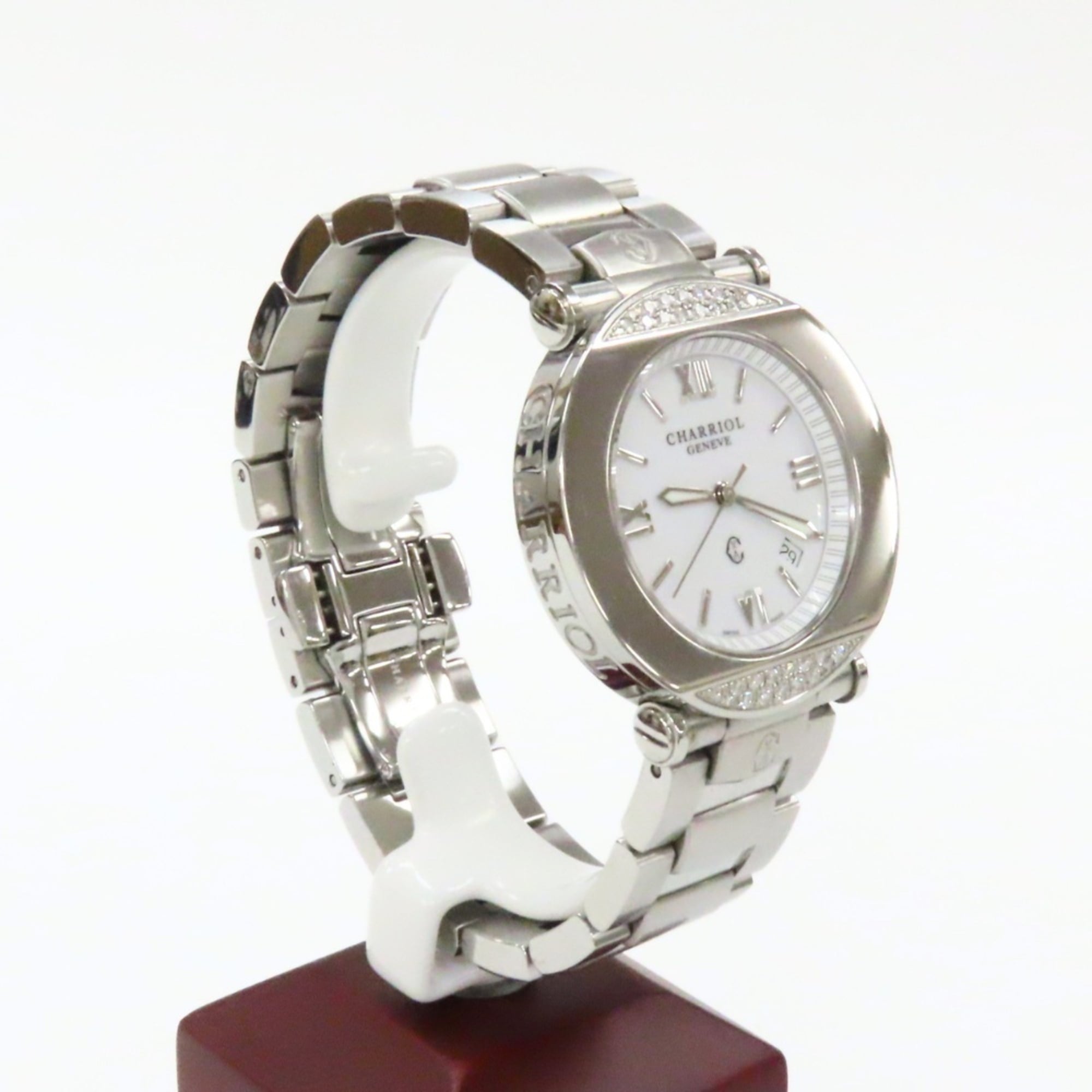 CHARRIOL Columbus CCR38D Stainless Steel Diamond Silver White Dial Men's Watch — Very Good