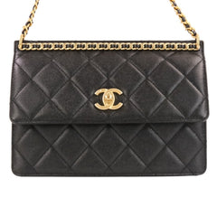 CHANEL Coco Mark Matelassé Caviar Skin Small Flap Chain Shoulder Bag AS4169 Black Women's — Like New