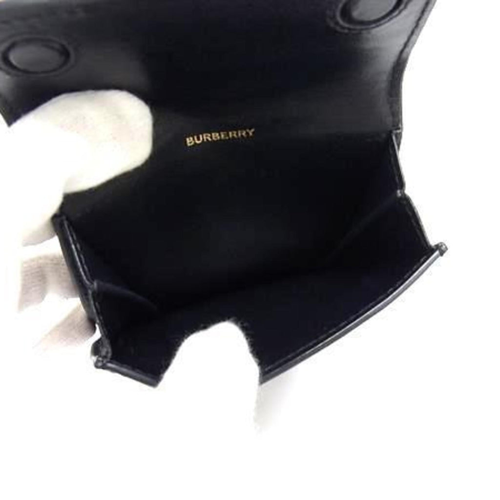 BURBERRY Shoulder Bag Phone Pouch Black Leather Women's Smartphone