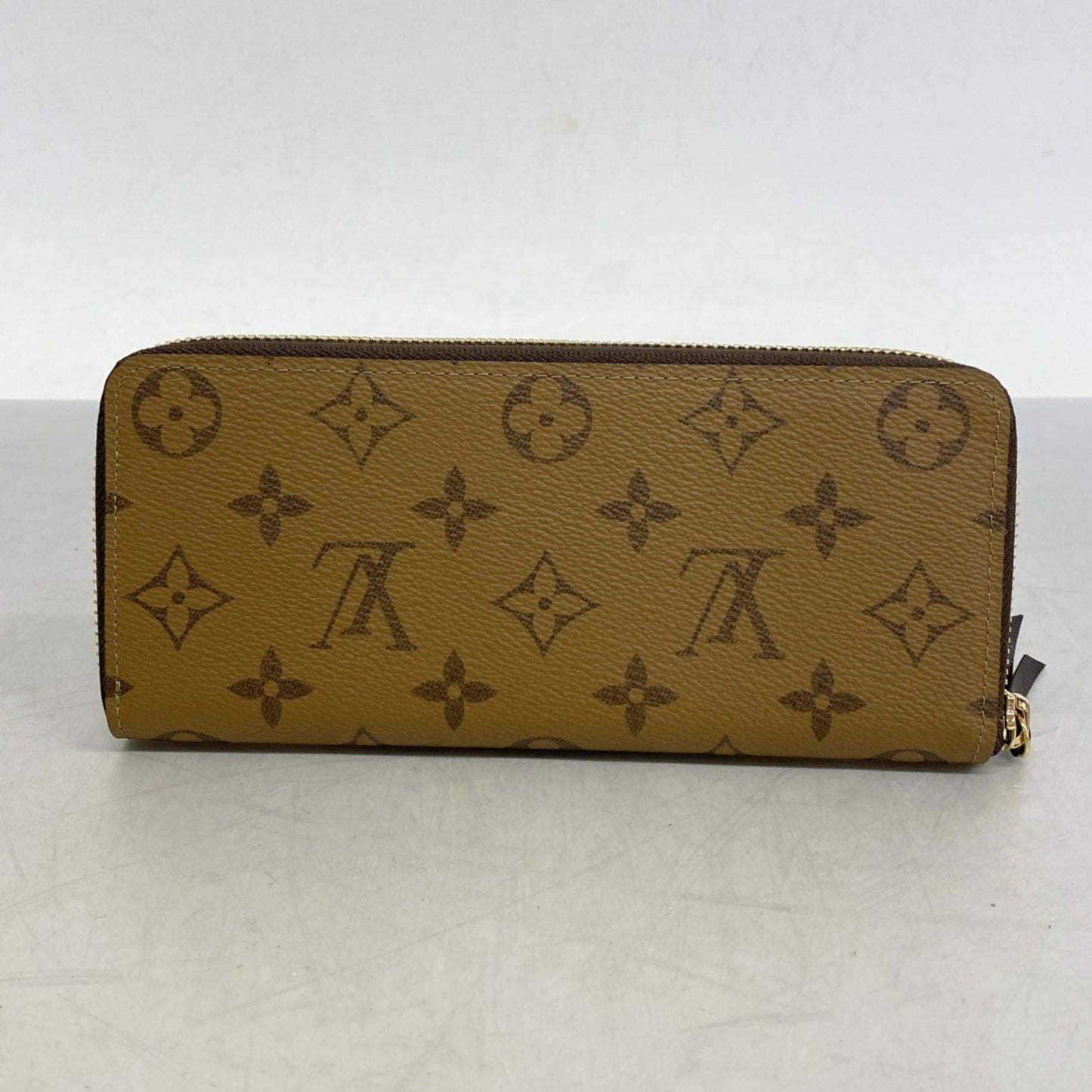 Louis Vuitton Monogram Reverse Portefeuille Clemence Long Wallet M82336 Brown Women's