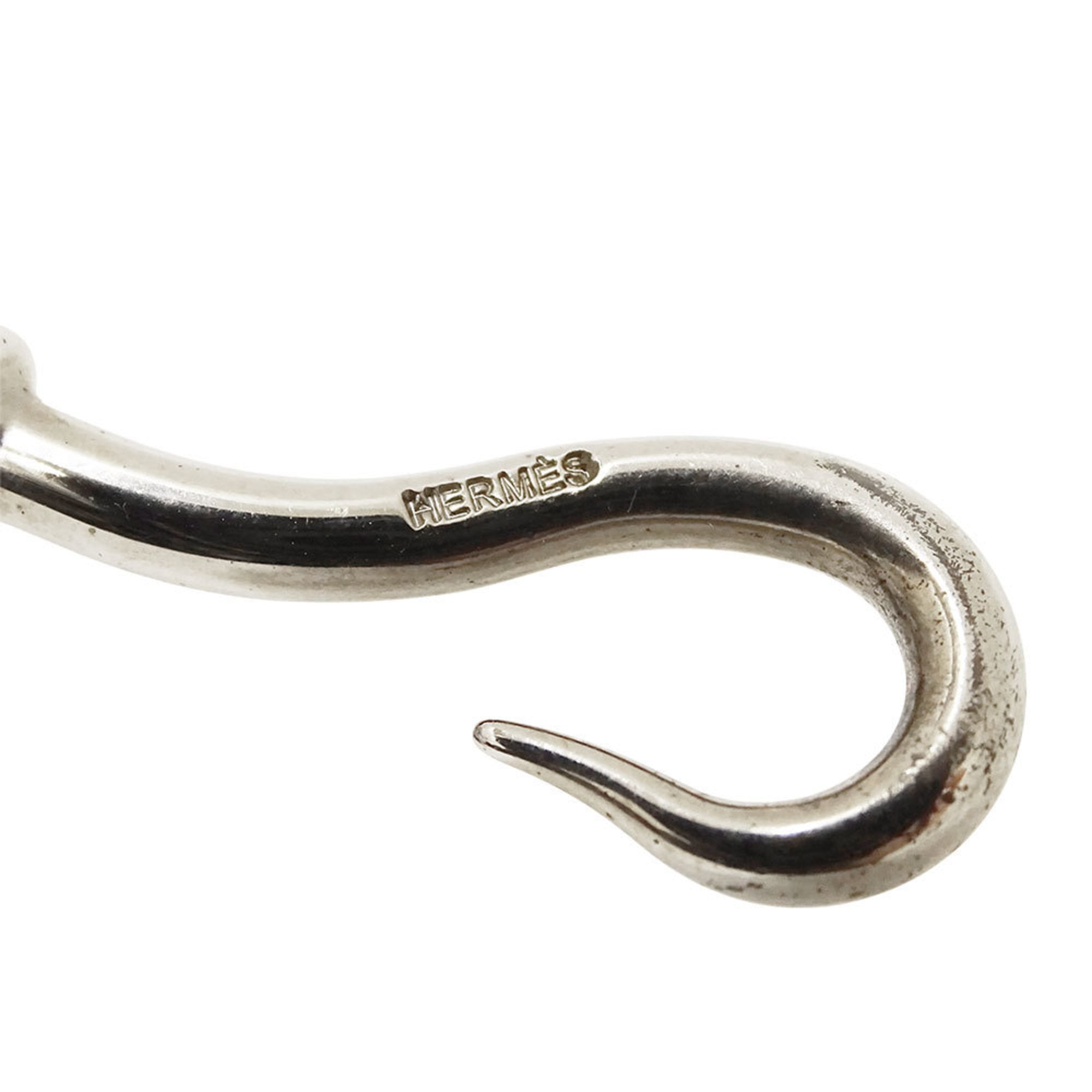 Hermes Hermès Jumbo Leather Choker for Women, Black with Silver Hardware, 2-Way Accessory, Stylish Bracelet Hook