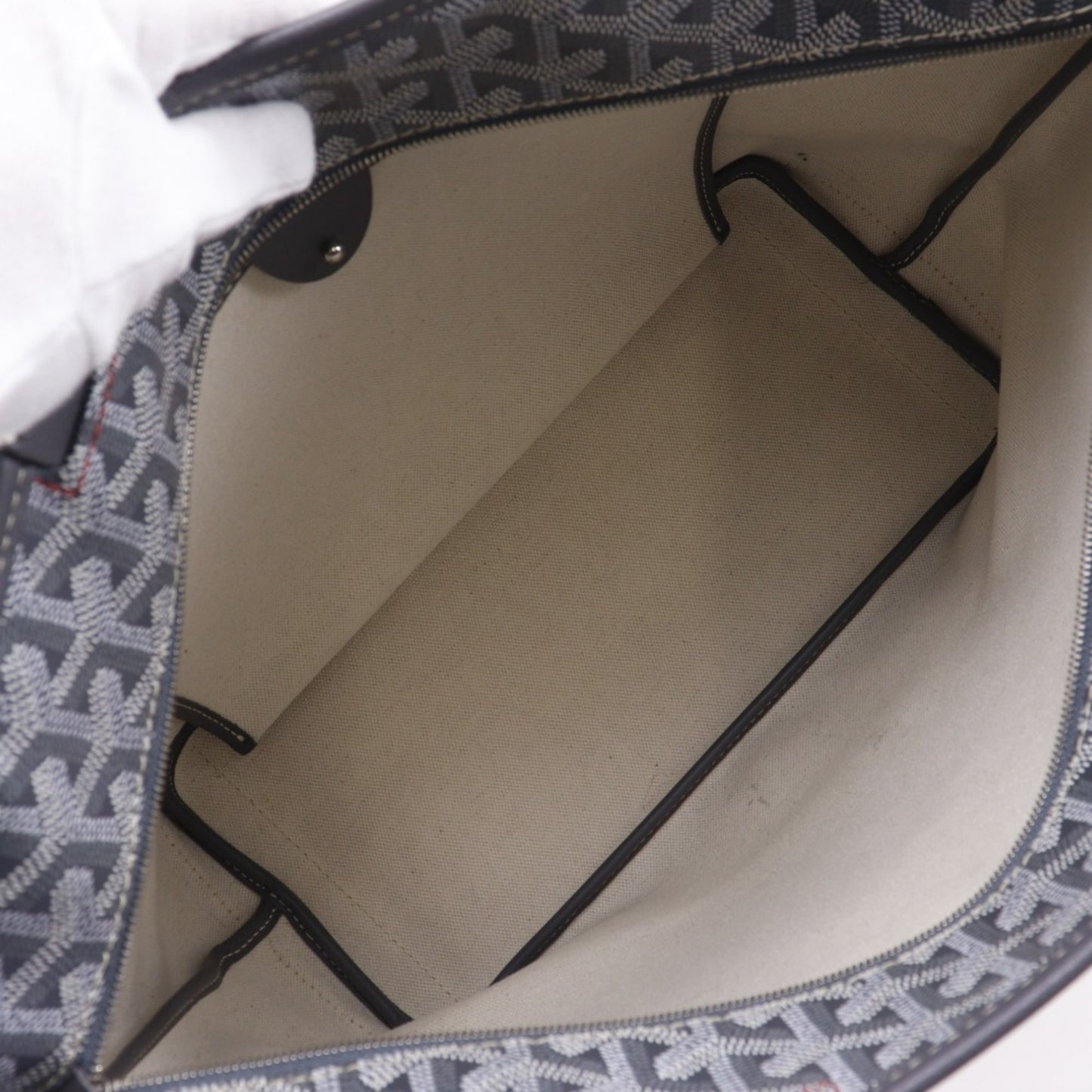 Goyard Artois PM Tote Bag, PVC and Calfskin, Gris Gray, A4 Size, Unisex