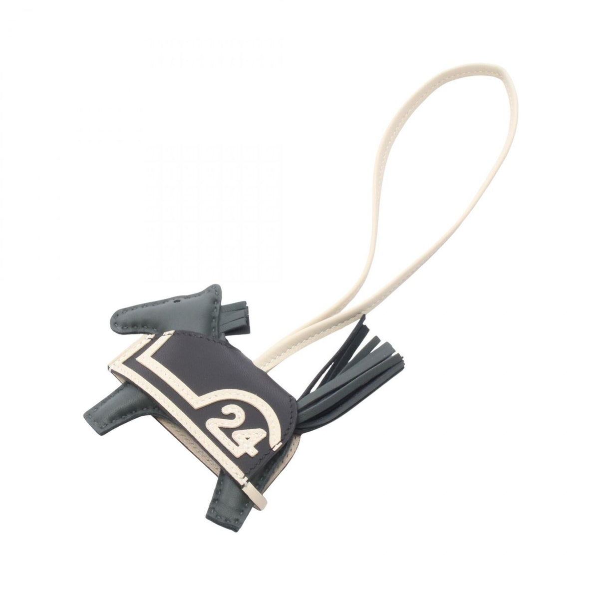 Hermes Rodeo PM Robeo Coeur Charm Accessory Leather Agneau Milo Veau Swift Women's Green Ivory Black — New - Store Return