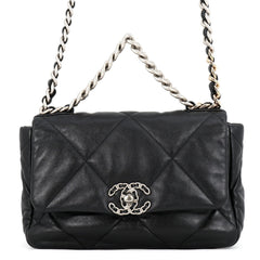 Chanel Chain Shoulder Bag CHANEL19 Flap Coco Mark Lambskin AS1160 CHANEL Black 19 Handbag Women's — Like New