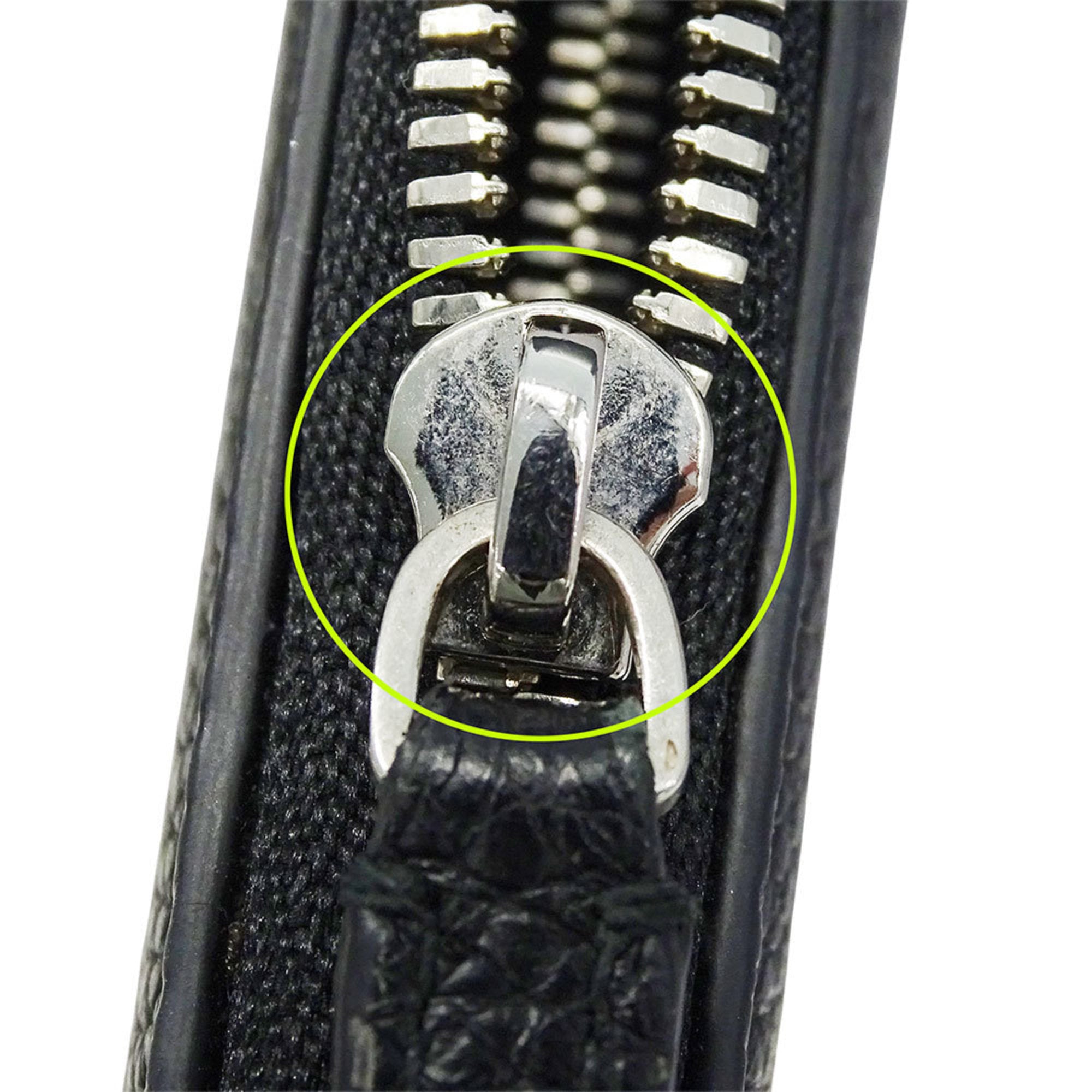 Balenciaga Men's Long Wallet in Black Leather with Round Zipper