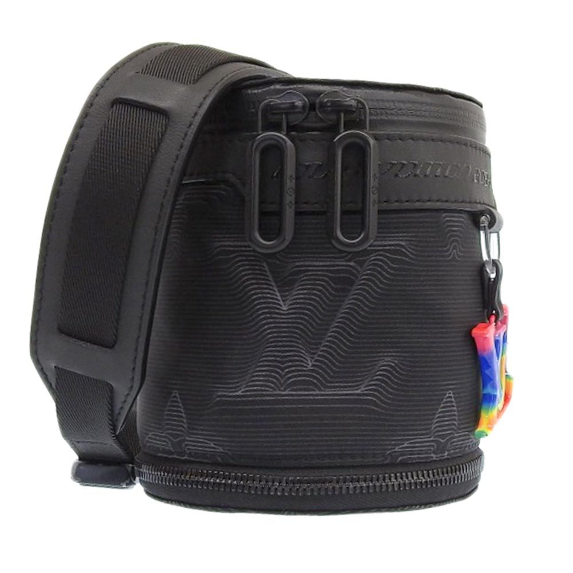LOUIS VUITTON Expandable Porocheon M45604 Shoulder Bag Black Rainbow — Like New