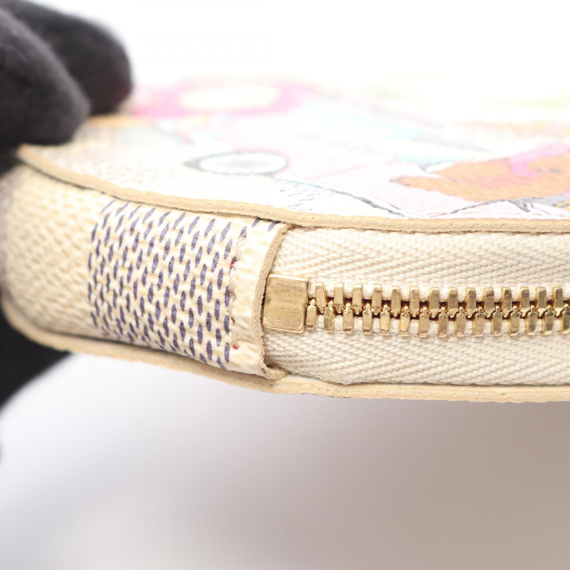 Louis Vuitton Porte Monnaie Long Damier Azur Vivienne Wallet with Coin Purse, Coated Canvas, Azur, Women's, White, N60493