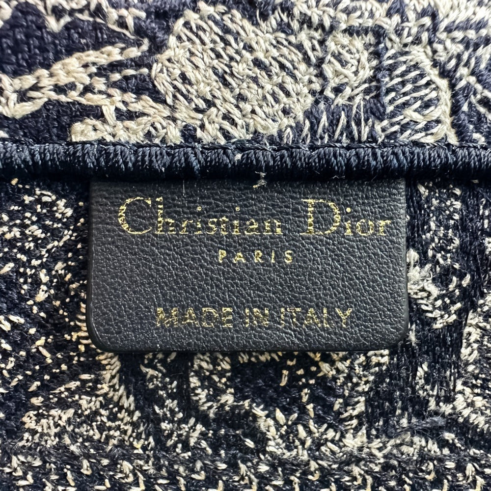 Christian Dior Toile de Jouy Book Tote Canvas Embroidered Handbag Small 50-MA-1221 Navy Women's — Like New