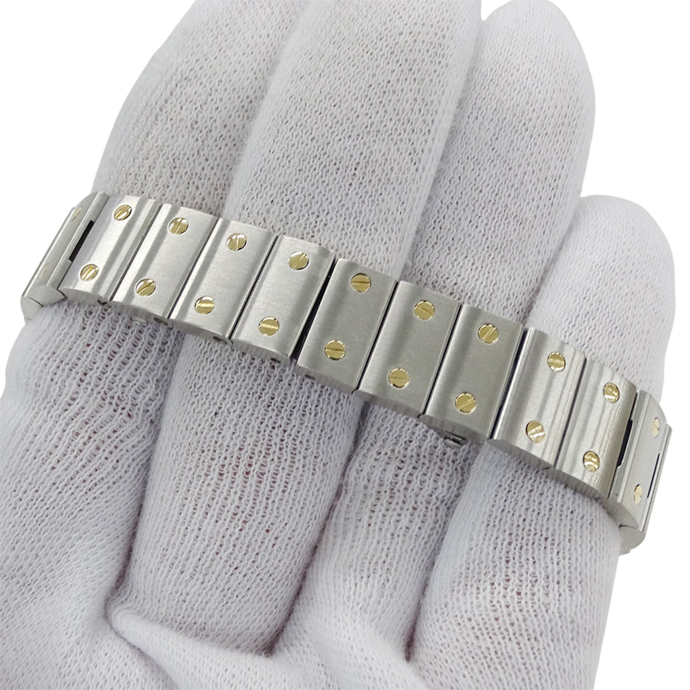 Cartier women's watch, Santos Galbee SM, quartz movement, stainless steel (SS), gold (YG), W20012C4 — Good
