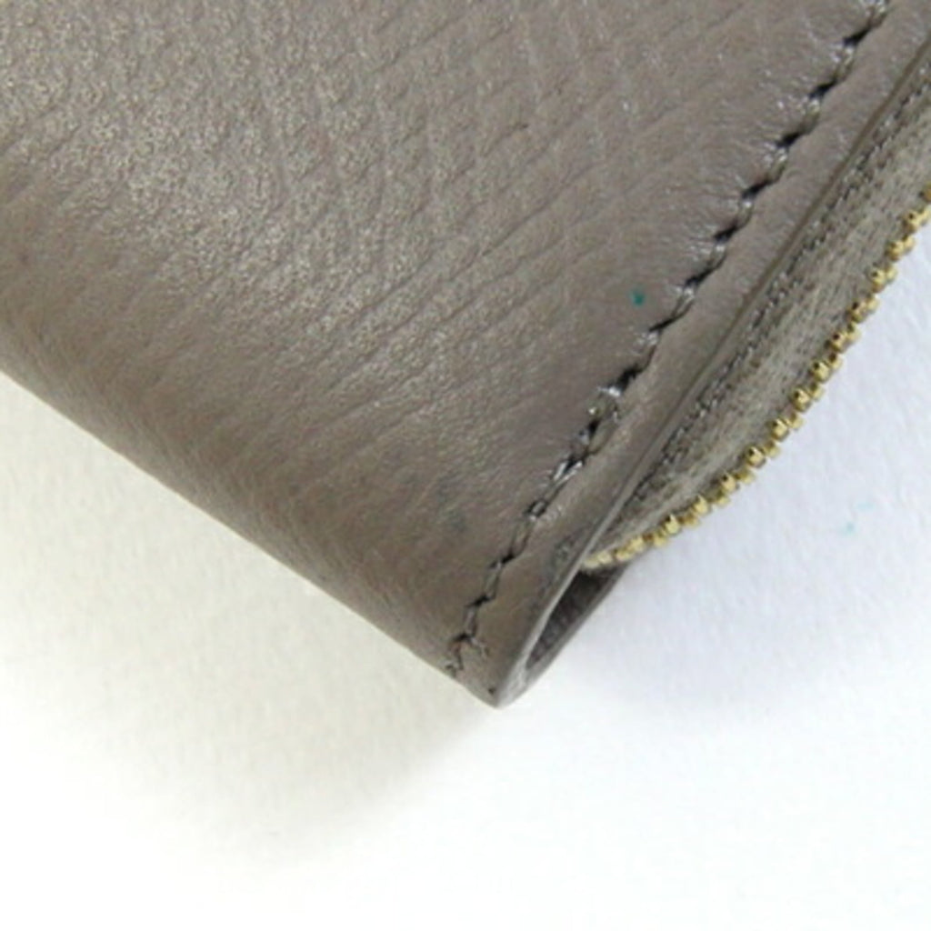 Celine Large Zip Wallet 10B553BEL.10BL Greige Leather Round Zipper Women's CELINE
