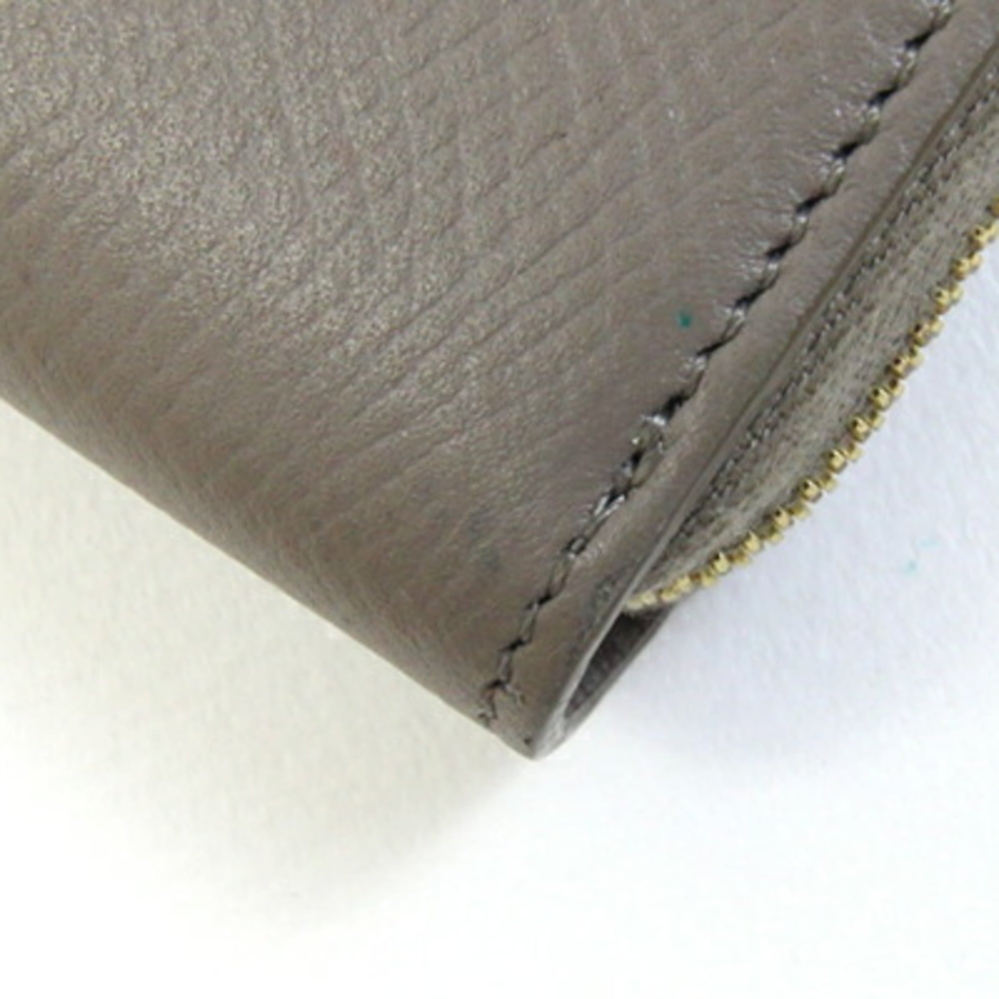 Celine Large Zip Wallet 10B553BEL.10BL Greige Leather Round Zipper Women's CELINE