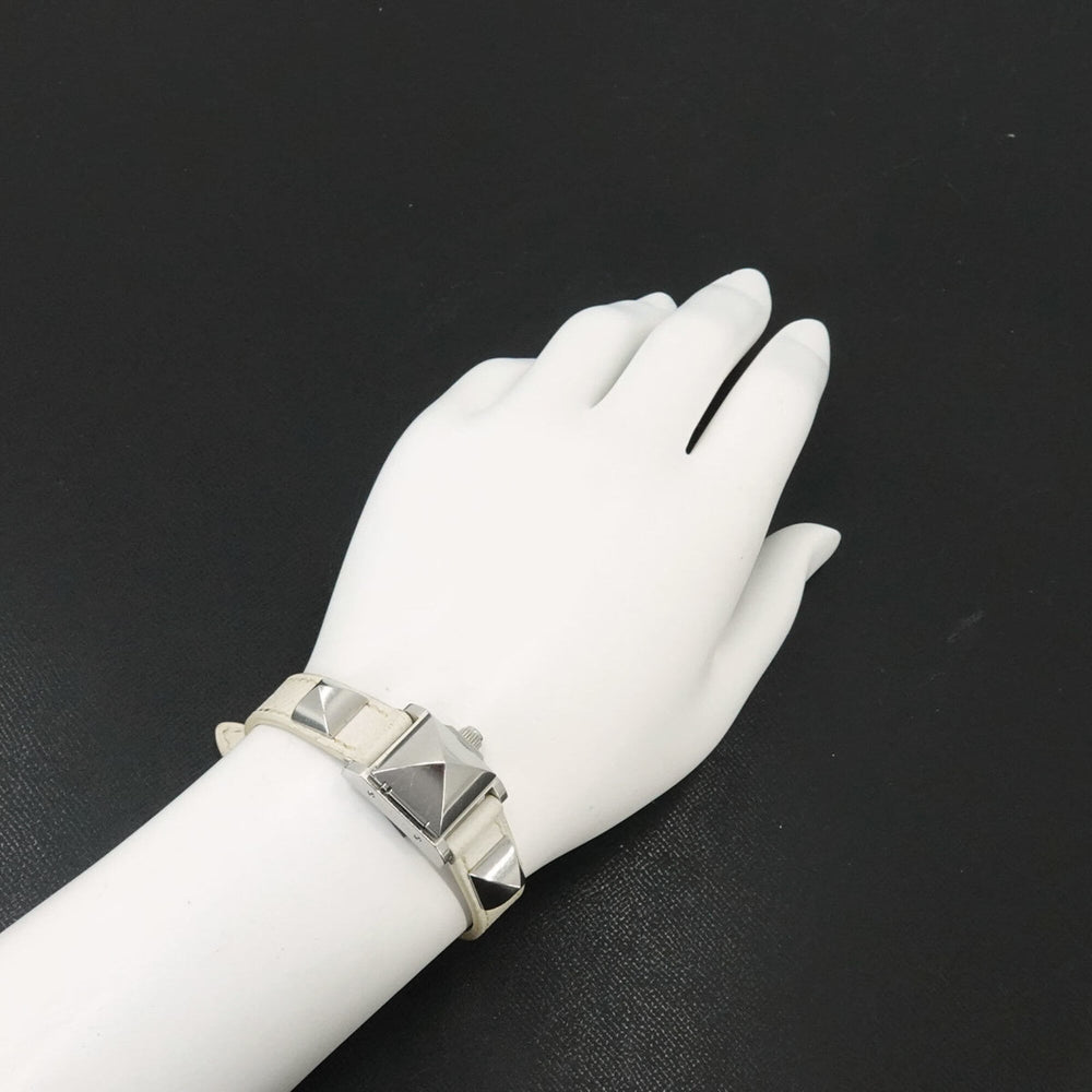 Hermes Medor Mini ME2 110 Women's Watch, Studded, White, Quartz Watch — Very Good
