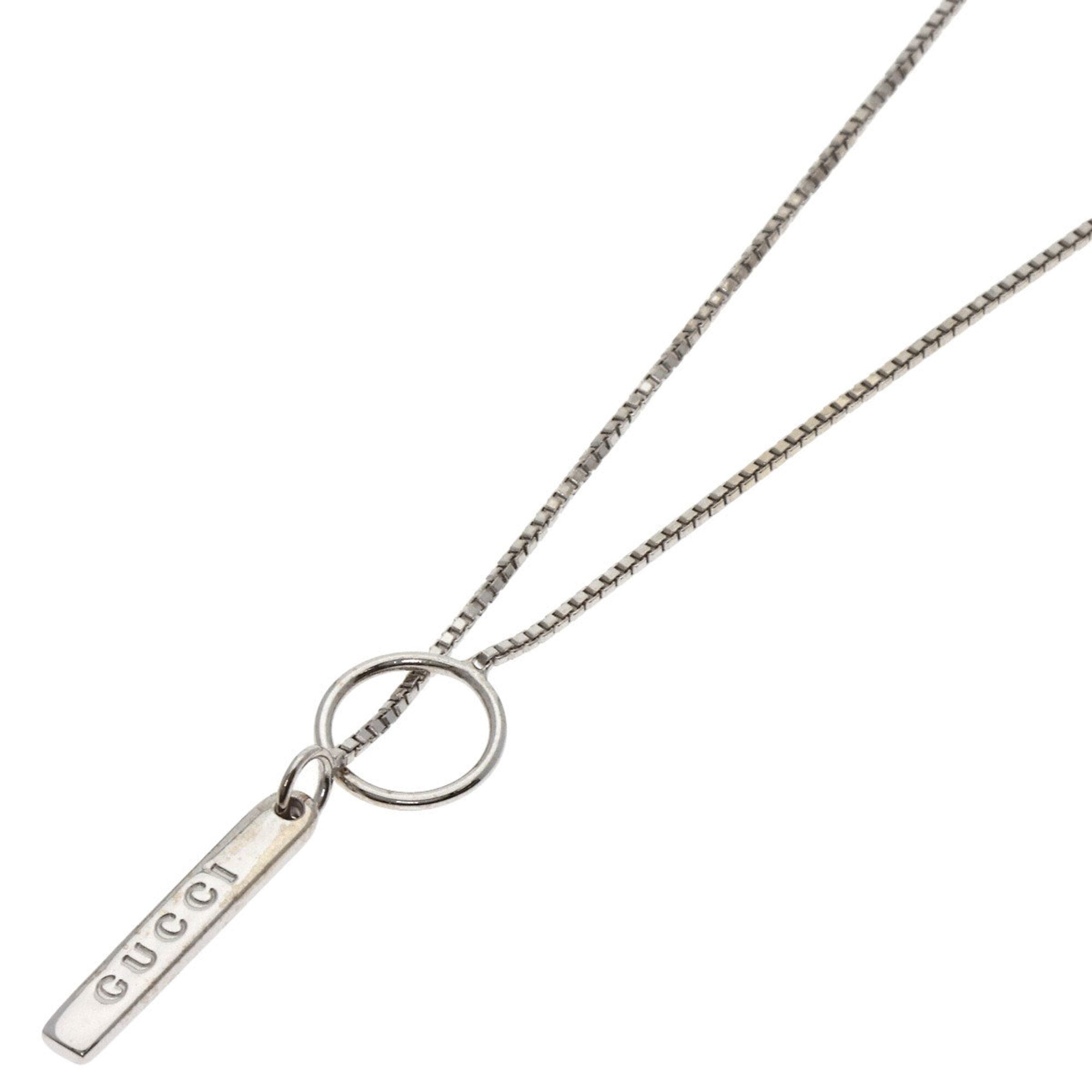Gucci Lariat Necklace 18K White Gold Women's GUCCI — Like New