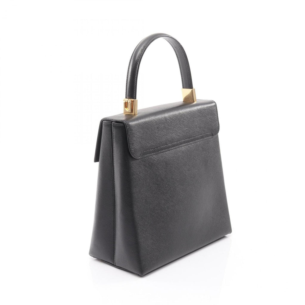 Salvatore Ferragamo Gancini handbag, leather, women's, black, size 21 0160