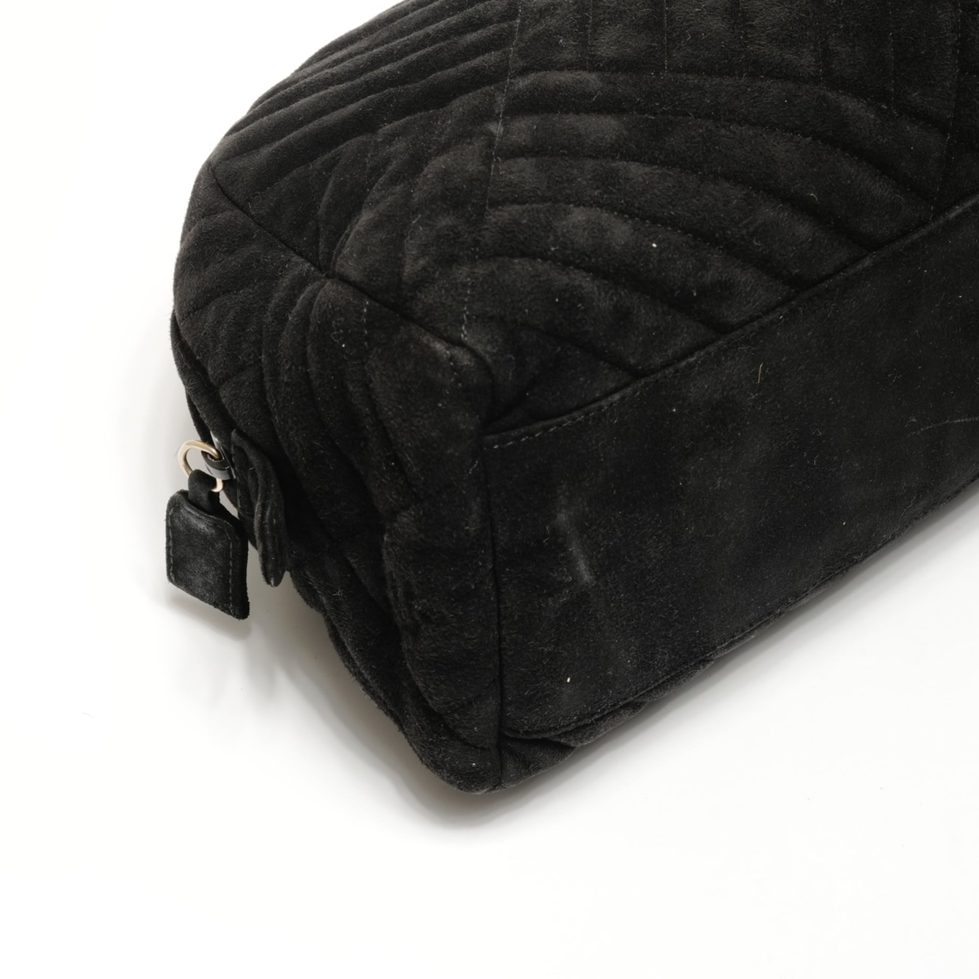 Prada suede Boston bag handbag in black