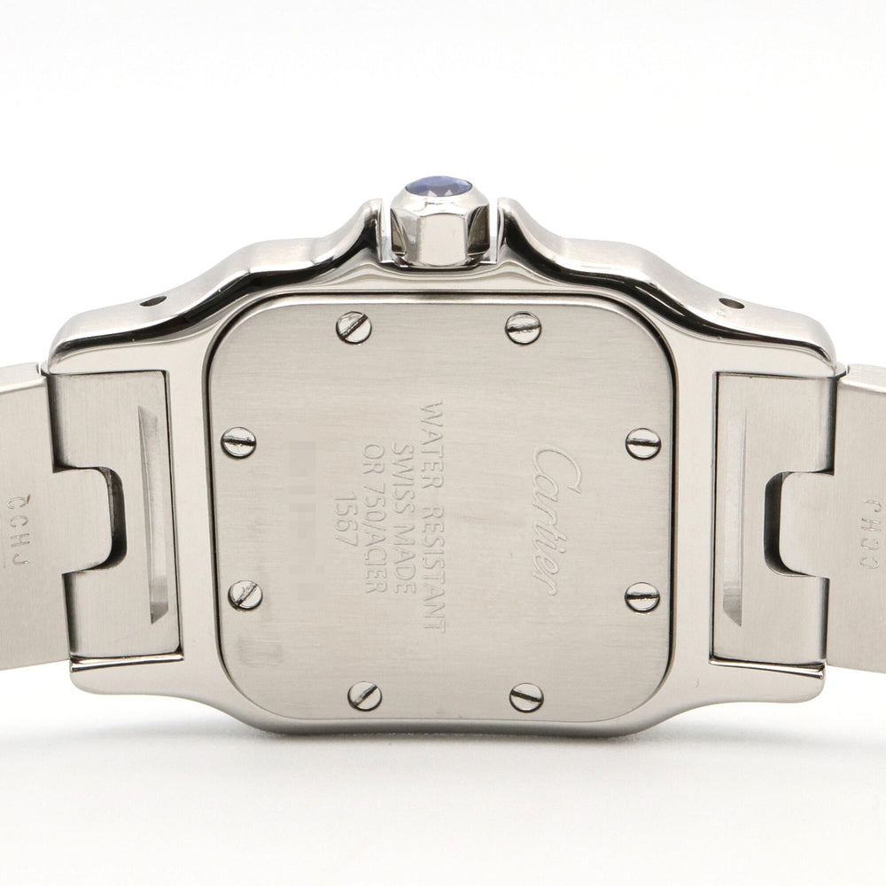 Cartier Santos Galbee SM Watch, 18K (Yellow Gold) Stainless Steel, Ladies, Silver Tone, W20012C4 — Very Good