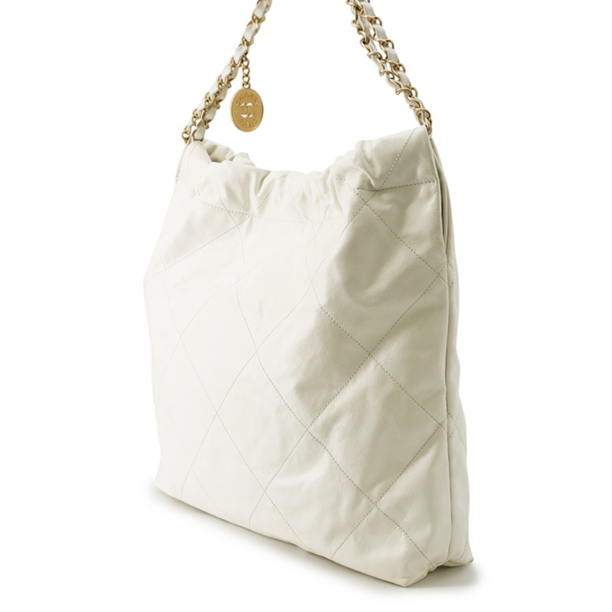 Chanel handbag CHANEL22 Matelassé Small Shiny Calf Leather AS3260 CHANEL White for women — Like New