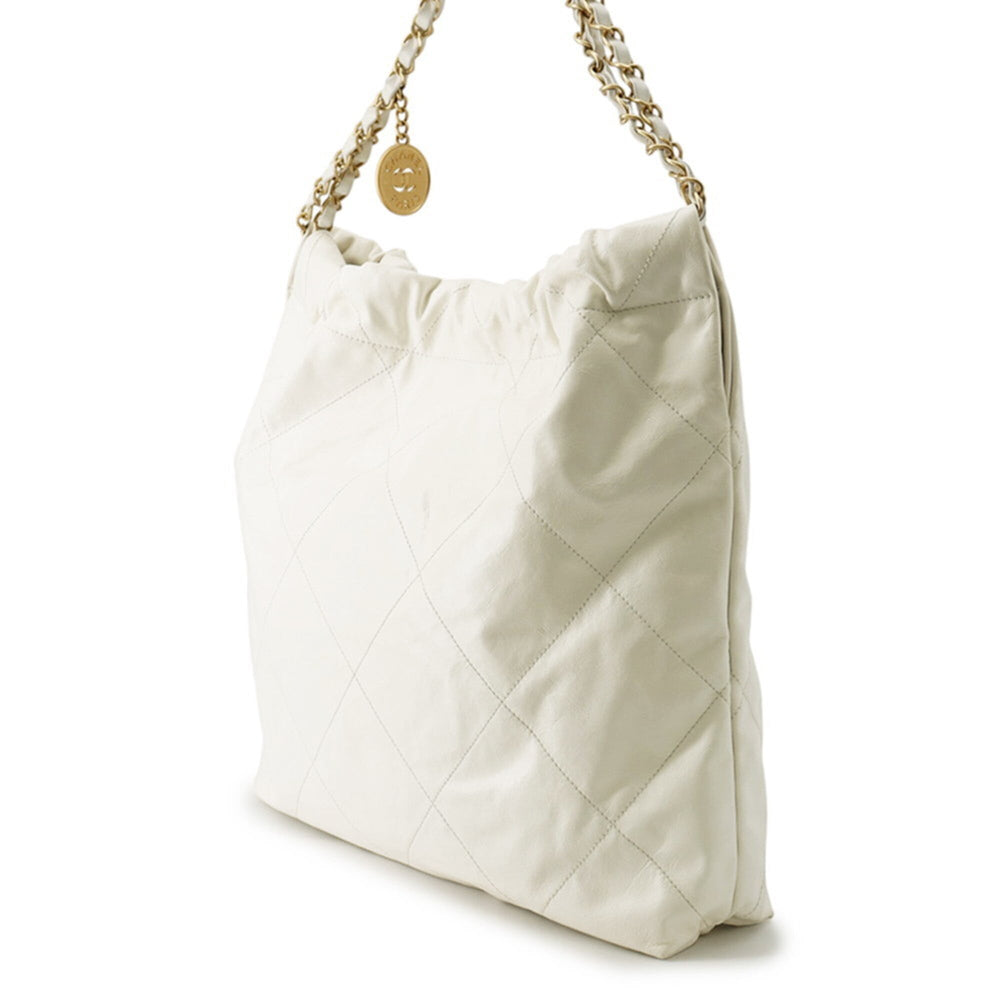 Chanel handbag CHANEL22 Matelassé Small Shiny Calf Leather AS3260 CHANEL White for women — Like New