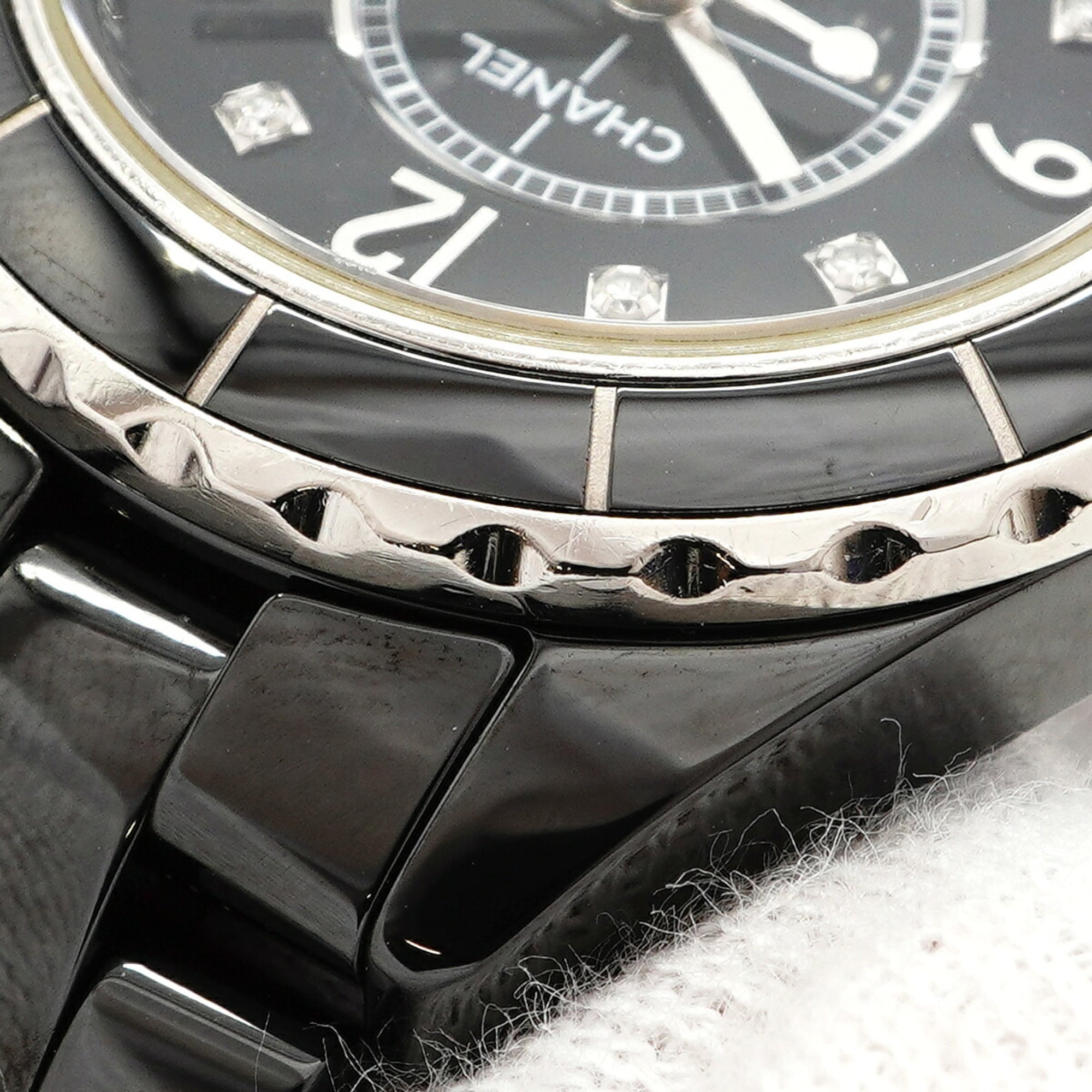 Chanel J12 Diamond H2569 Black Dial Women's Watch — Good