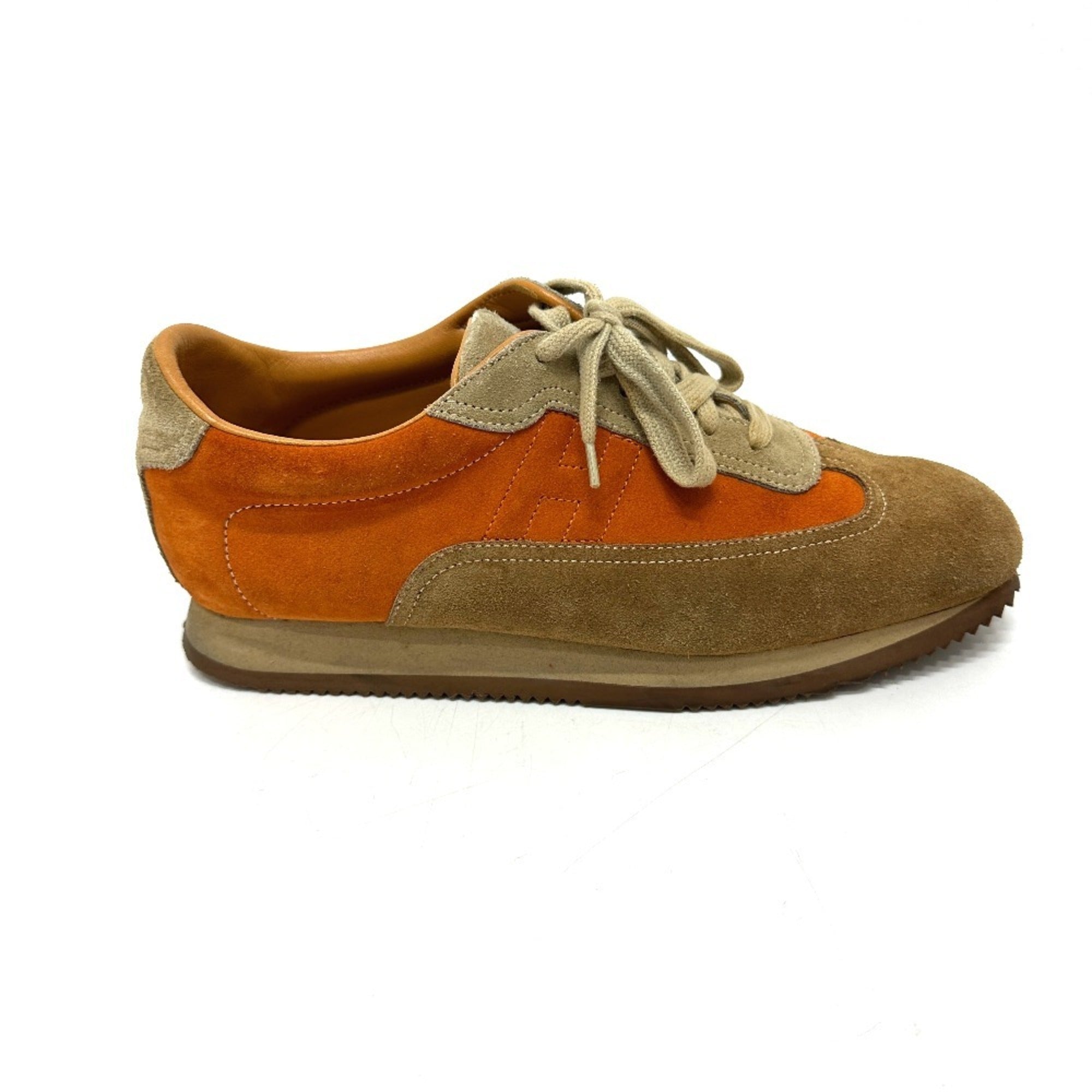 HERMES Hermes Quick Sneakers Suede Men's Orange