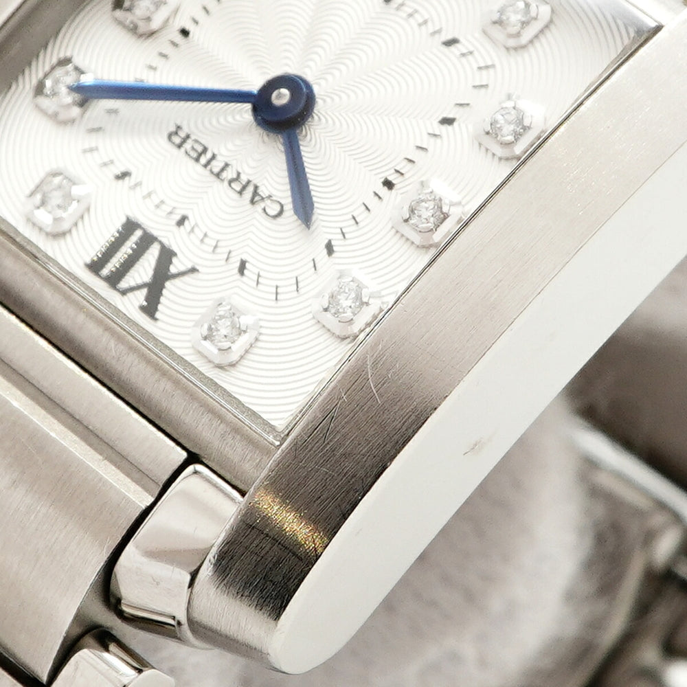 Cartier Tank Française SM Diamond WE110006 Silver Dial Women's Watch — Good
