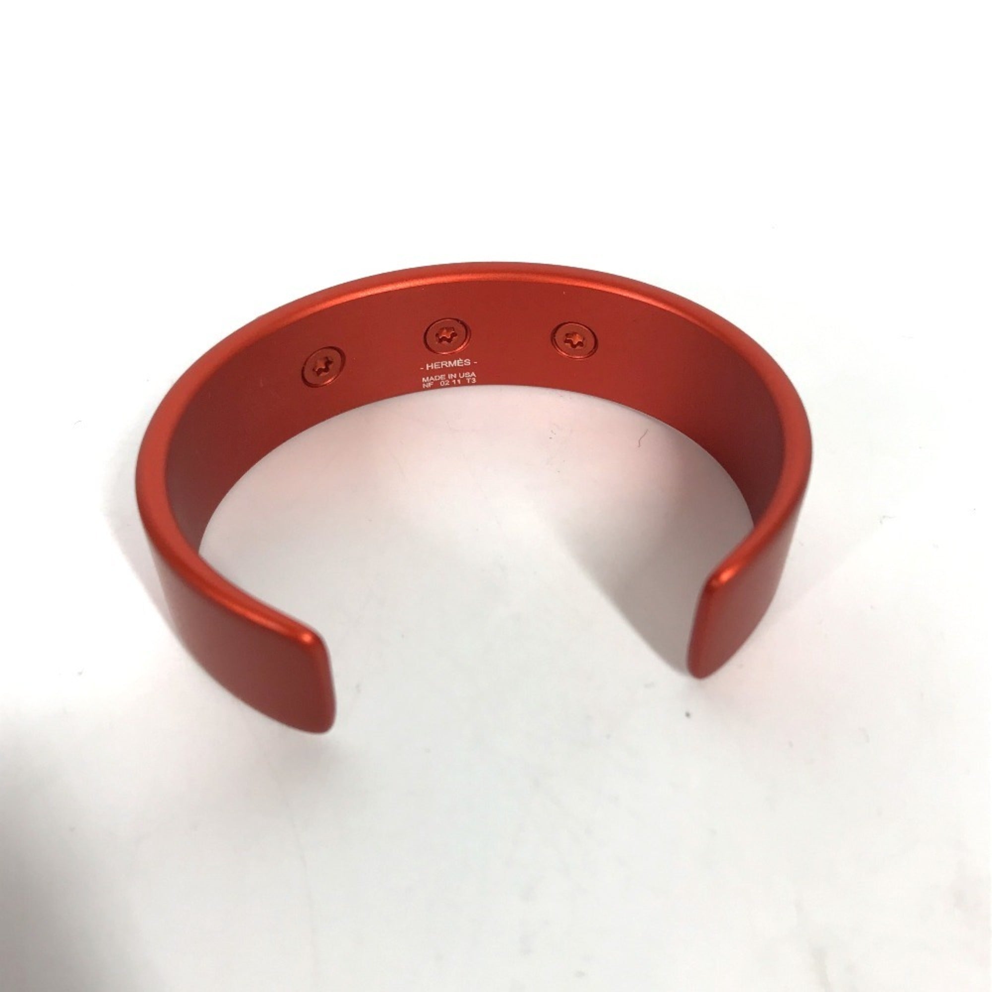 HERMES Collier de Chien Medor Sunset Bracelet Bangle, Aluminum, Women's, Orange, Like New — Like New