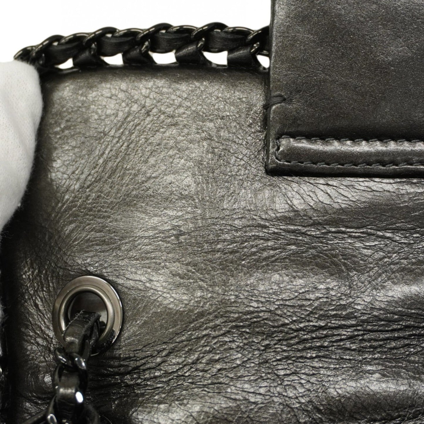 Chanel Matelasse Shoulder Bag with Double Chain, Calfskin, Black, Women's