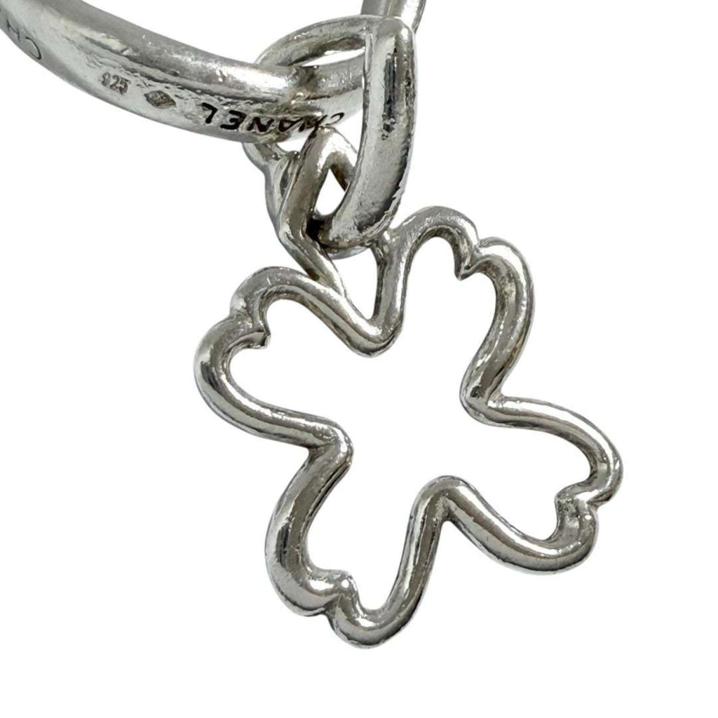 Chanel Women's Silver 925 Ring, Size 12, Clover