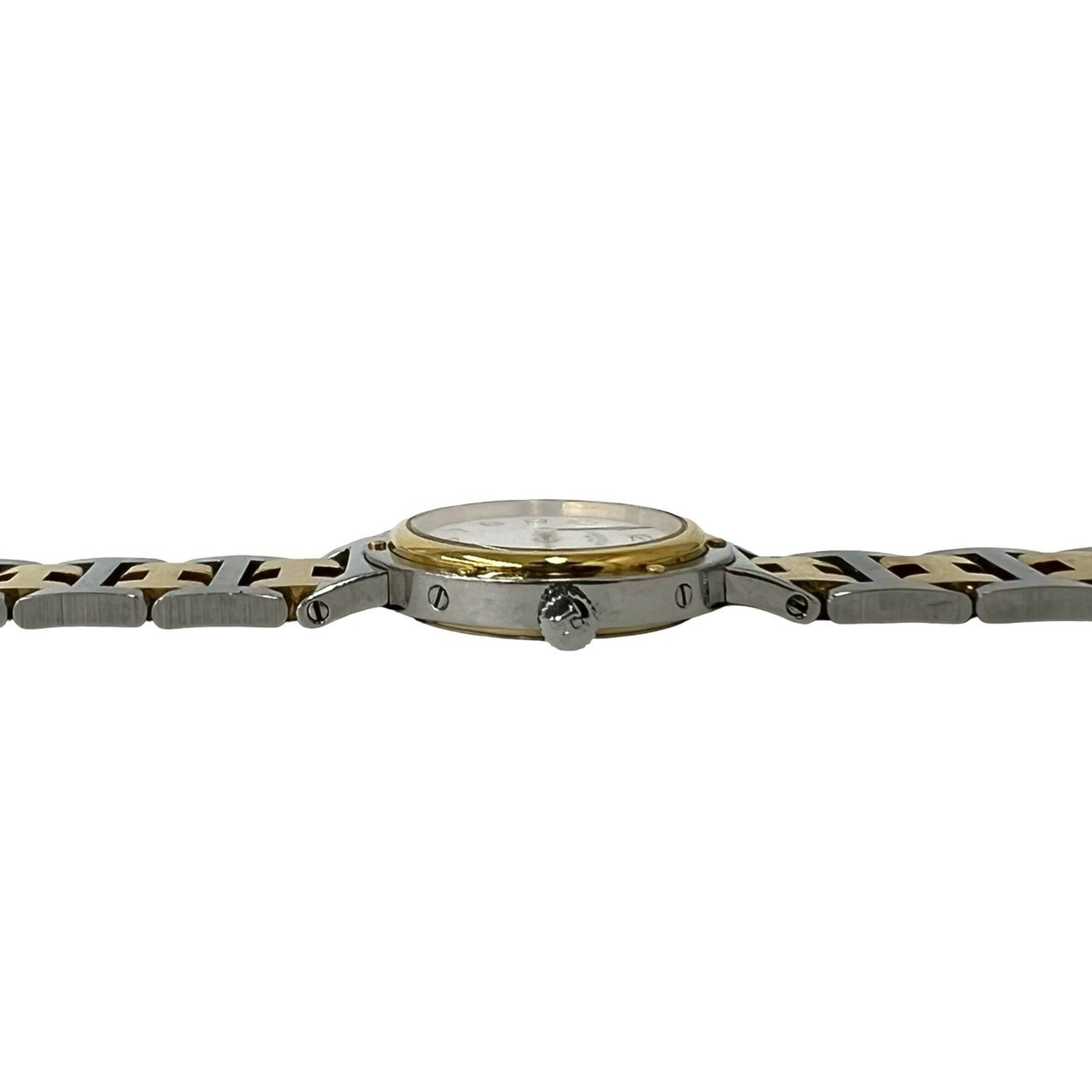 HERMES Clipper Stainless Steel GP Quartz Wristwatch, Silver/Gold, 25008 — Good